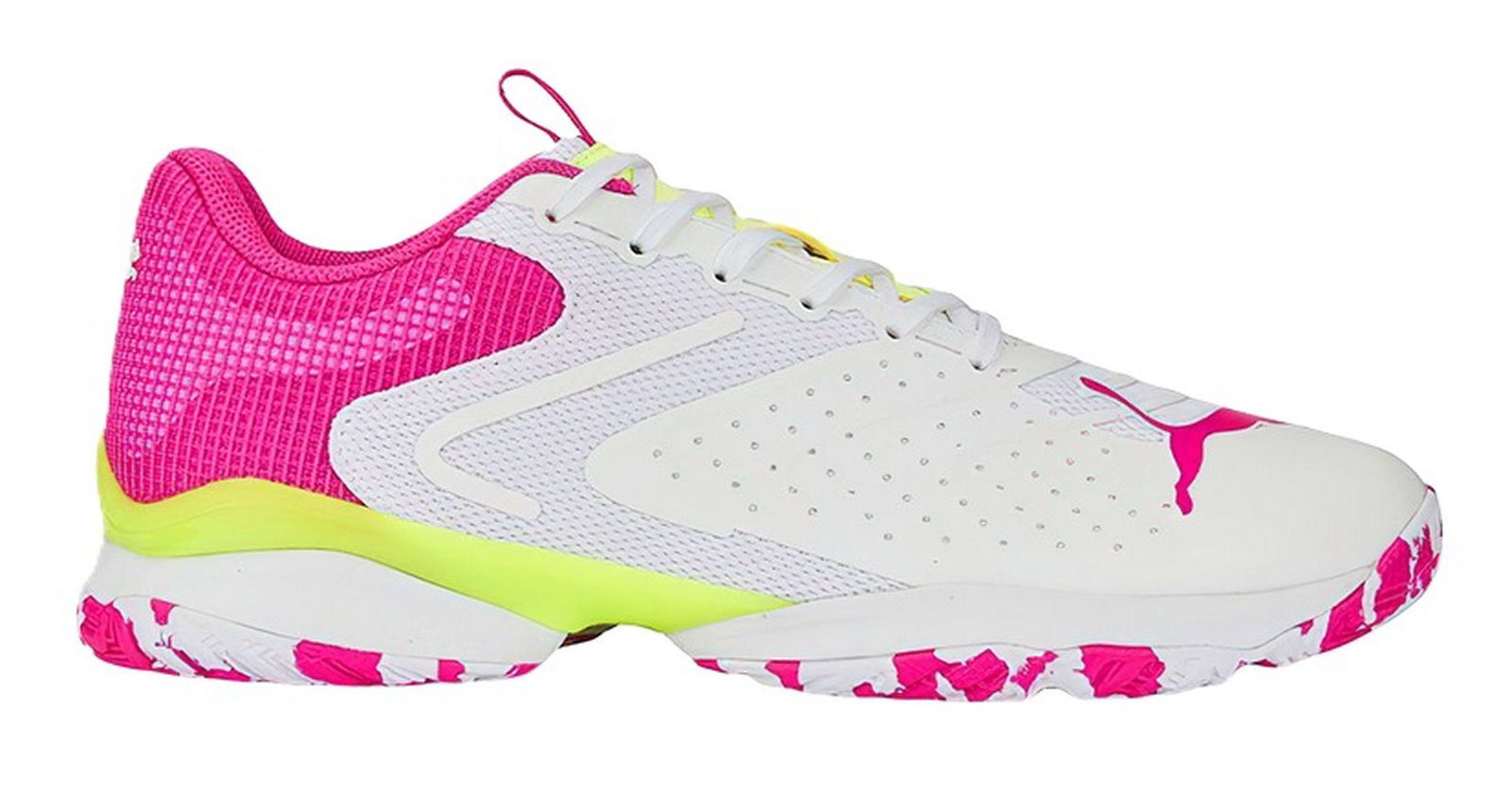 PUMA Solarattack RCT Allcourt weiss/violett/lime Herren Tennisschuh