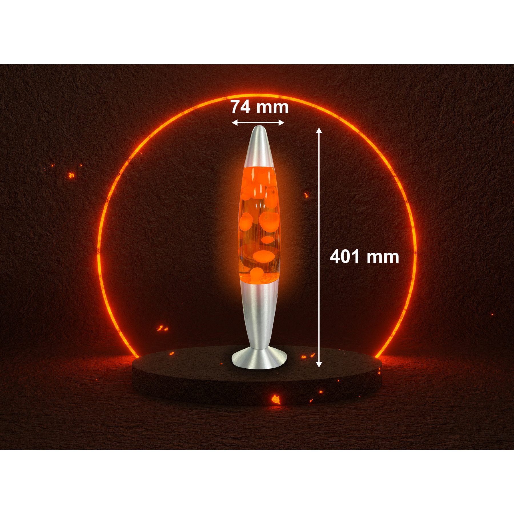 BLULAXA LED Lavalampe BLULAXA LED-Lava-Tischleuchte, 49985, 25W, 40 cm, weiß/orange