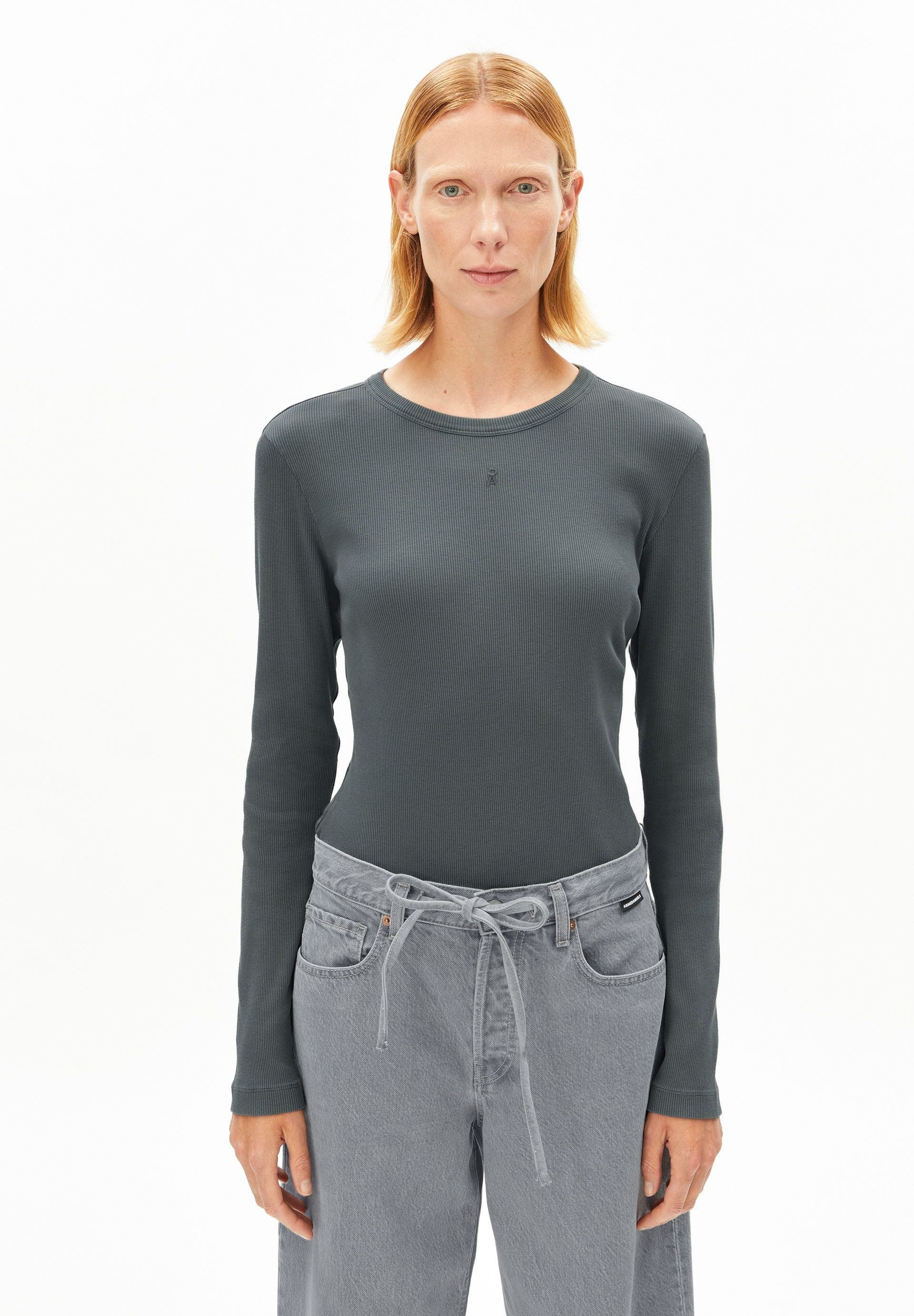 Longsleeve GMT DYE RIB Ripp-Longsleeve aus Bio-Baumwoll Mix