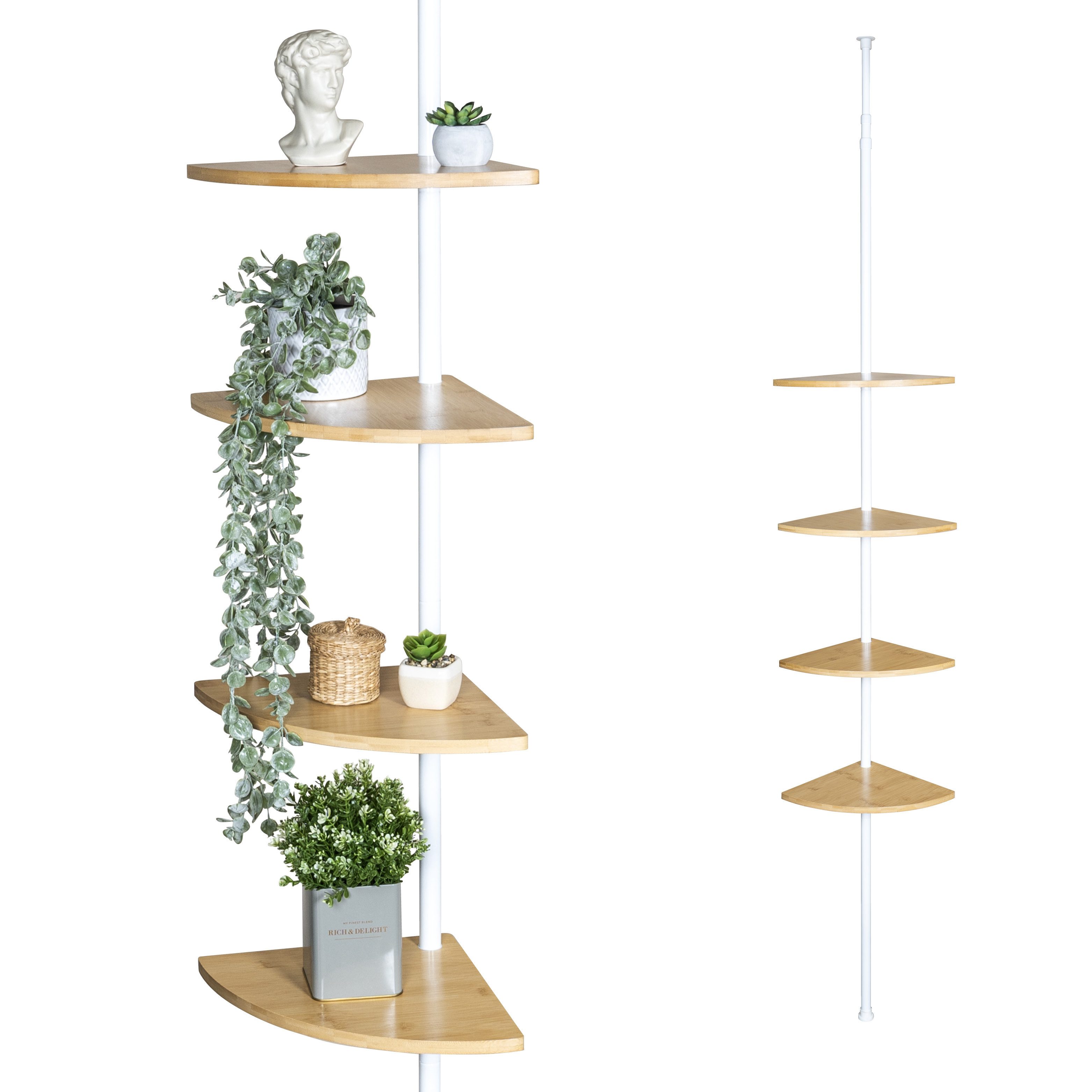 bremermann Eckregal Teleskopregal mit 4 Bambus Ablageböden günstig online kaufen