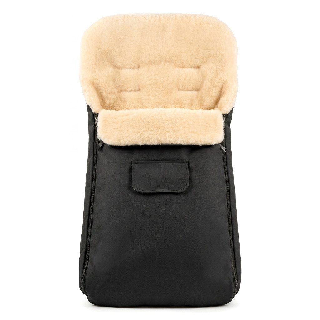 Baby-Joy Fußsack KAI XL 105cm Lammwolle Winterfußsack Thermo Babyfußsack 6 Mon - 3 Jahr, Wetterfest; Thermo-warm und Ultraweich