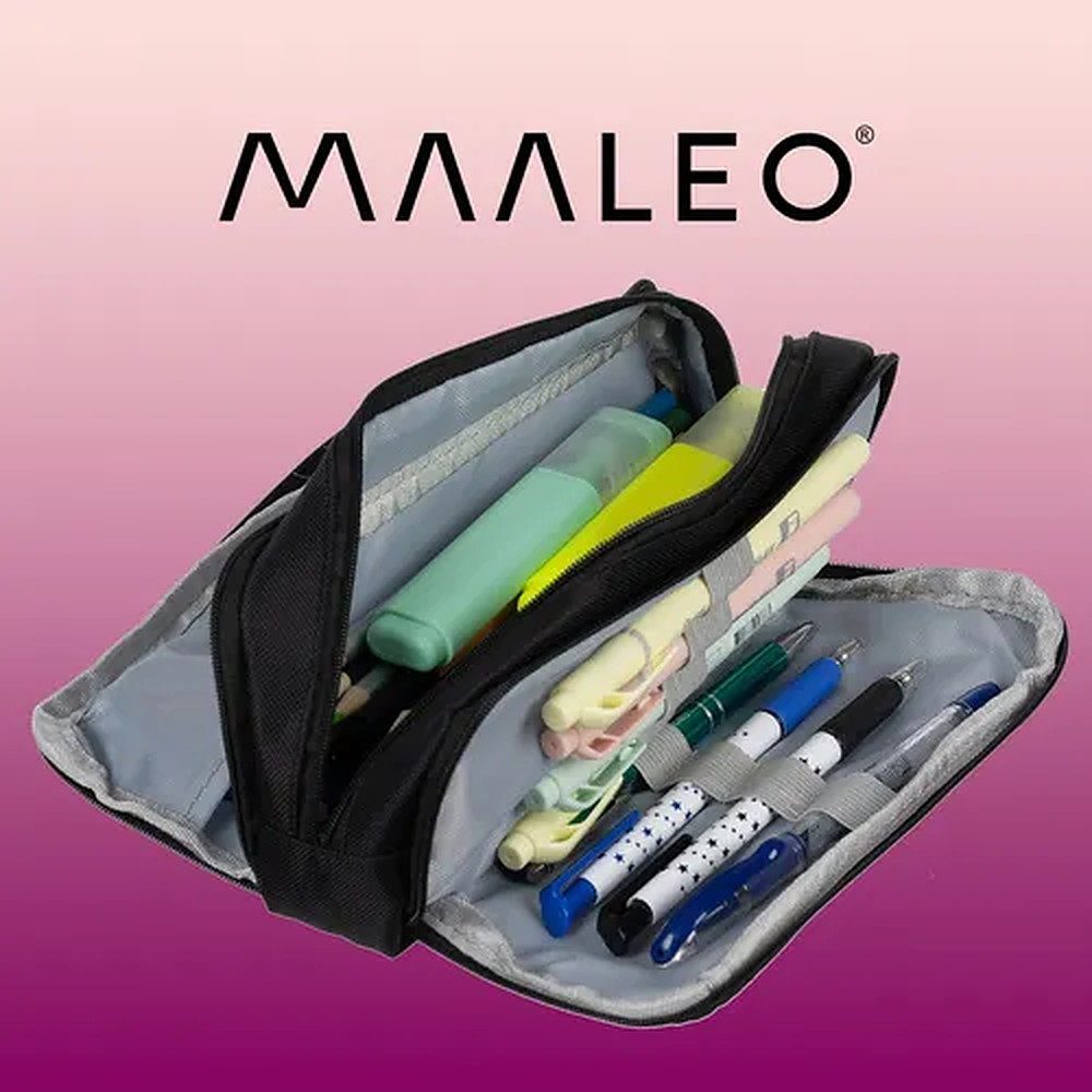 MAALEO Federmäppchen Federtasche Stiftetui Schulmäppchen, (Spar-Set, 1-tlg., 21,5x9x8,5 cm geräumig), 3 Fächer, Oxford-Gewebe, 8 Stiftschlaufen