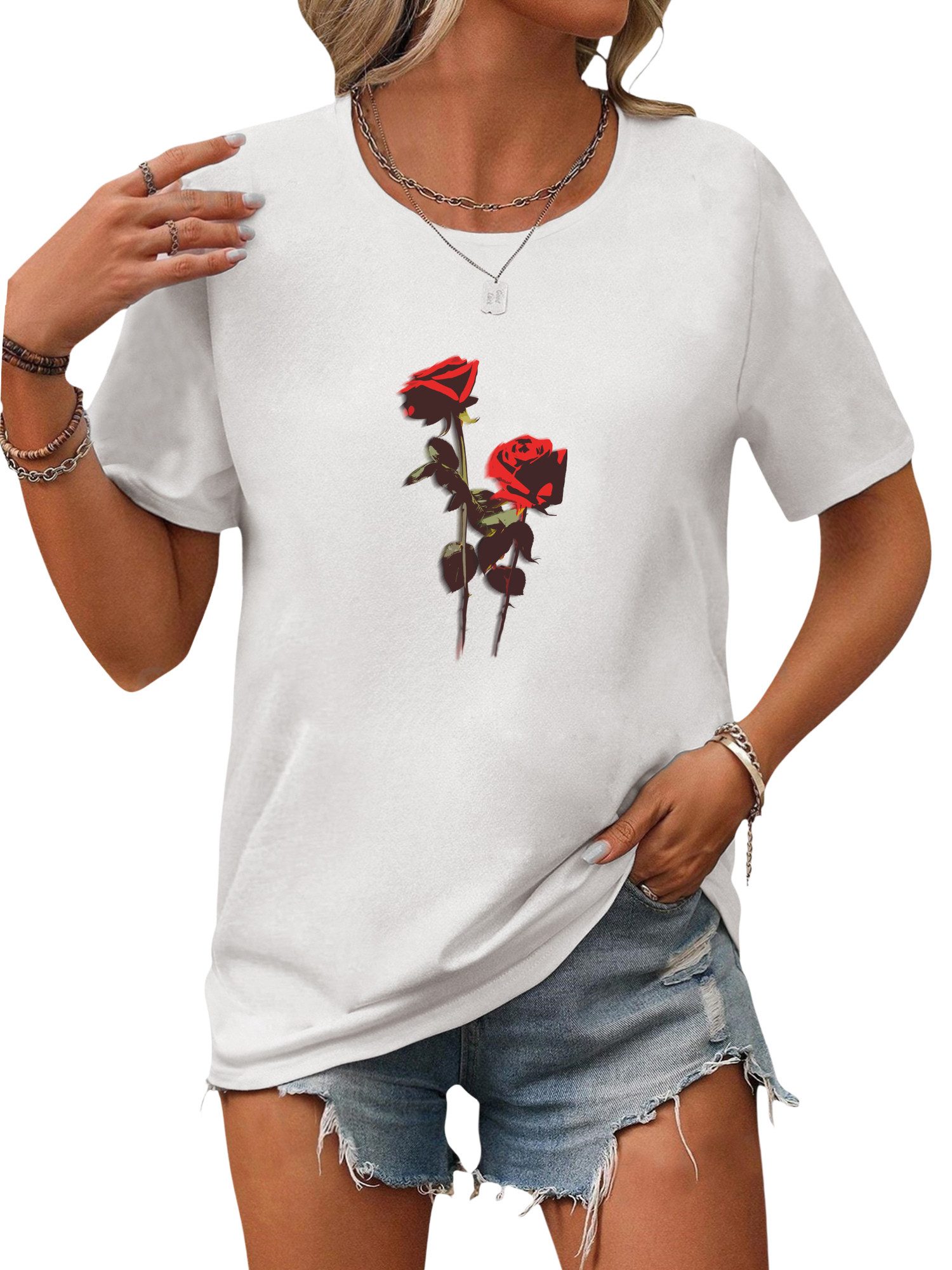 PYL Kurzarmshirt Damen Sommershirt Kurzarm mit günstig online kaufen