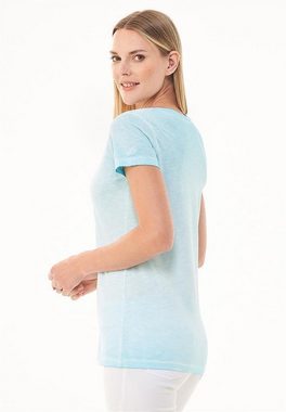 ORGANICATION T-Shirt Women's Garment-Dyed Printed T-shirt in Mint