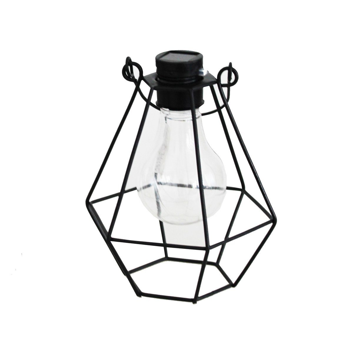 MARELIDA Hängeleuchte LED Solar Hängeleuchte eckig Industrial Look schwarz Gitter H: 14,5cm, LED Classic, warmweiß (2100K bis 3000K)