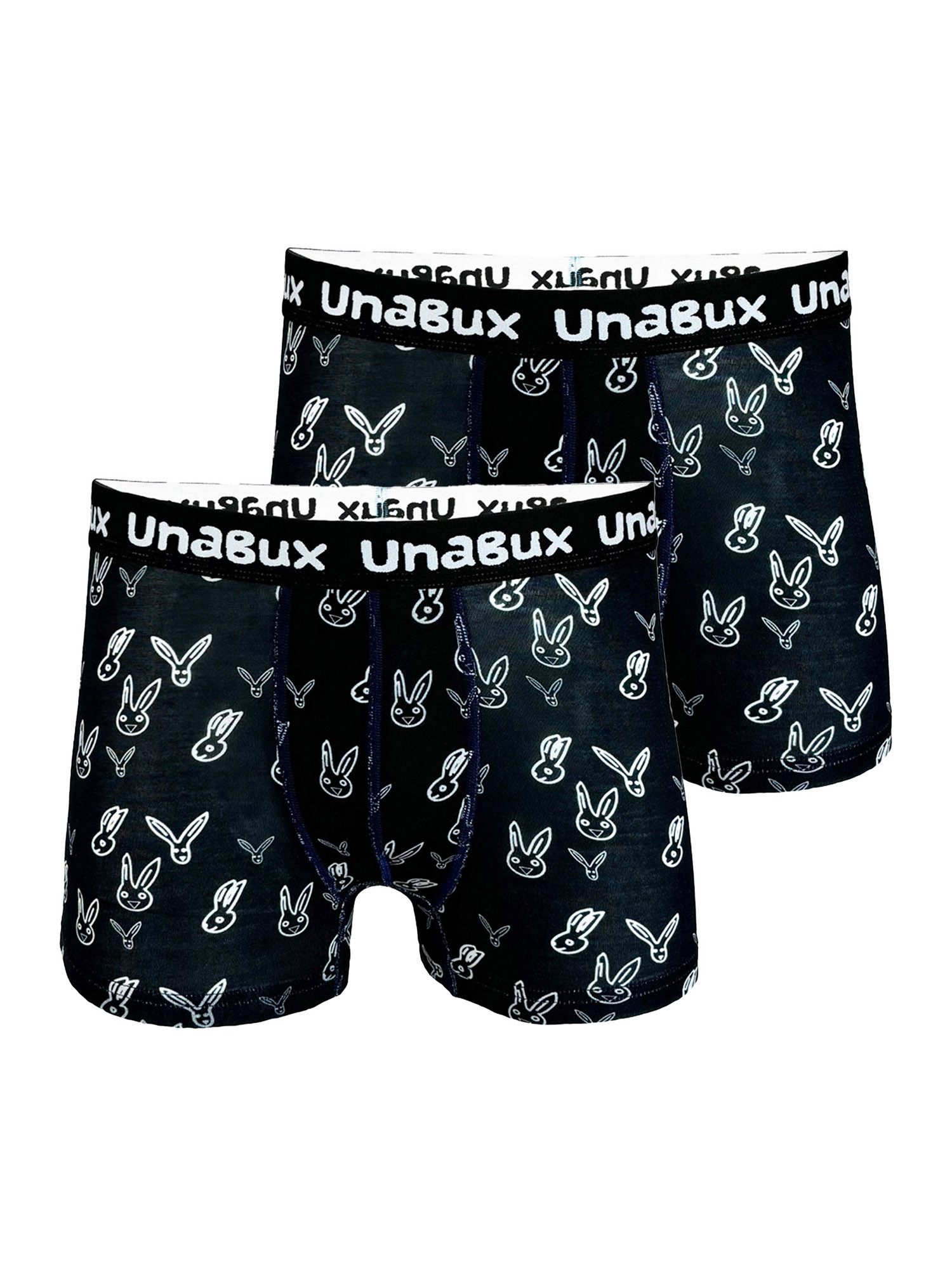UnaBux Boxer BLACK WHITE RABBIT (2-St) Boxer brief retro