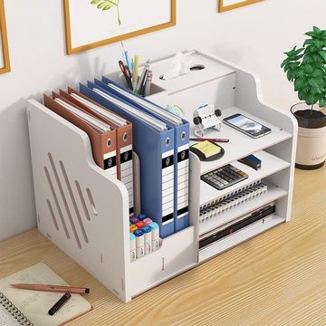 zggzerg Regal-Schreibtisch Schreibtisch-Organizer, DIY Großer Aufbewahrungsbox mit Schublade