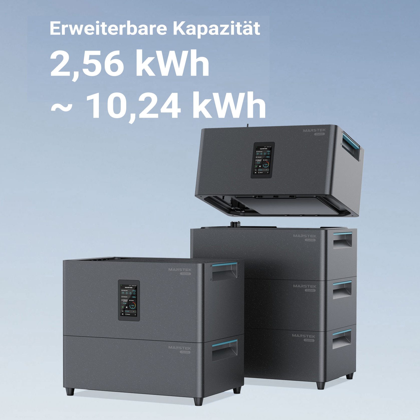 Marstek JUPITER C+ Erweiterungsbatterie – 2,56 kWh Speicher, Plug & Play Stromspeicher Marstek JC+ Erweiterungsbatterie 50000 mAh, 2,56 kWh LiFePO₄ Erweiterungsmodul, stapelbar, >6000 Zyklen, IP65.