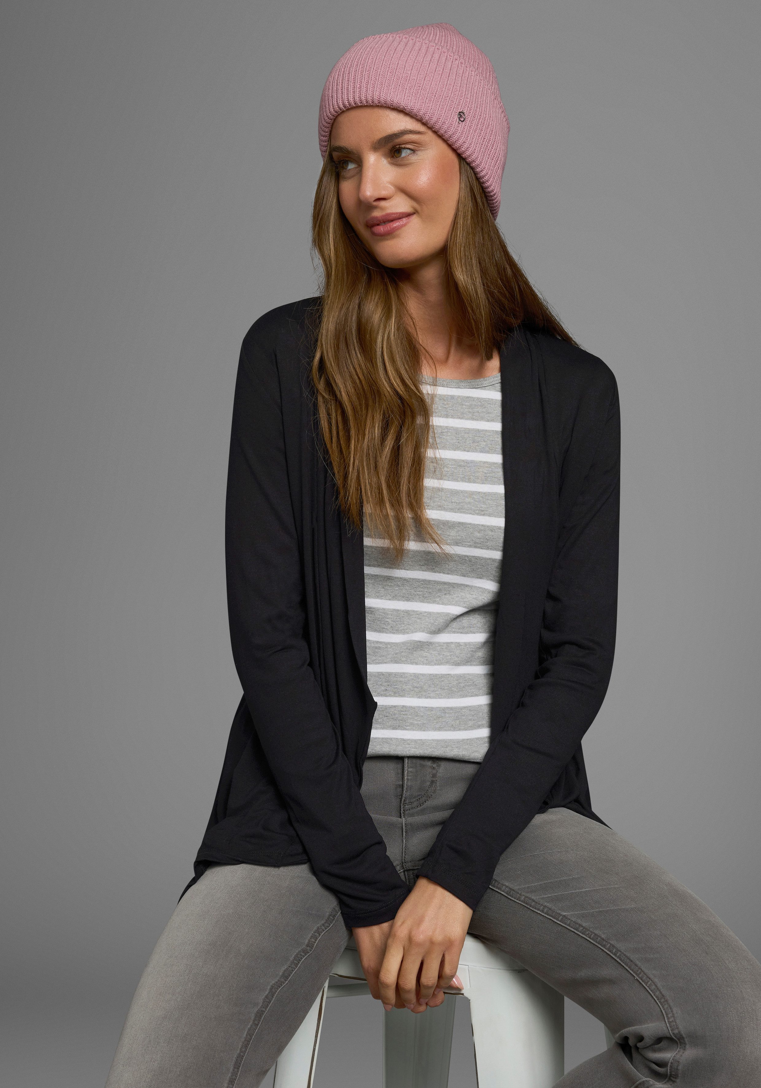 Boysen's Shirtjacke Langarm, mit Schalkragen, aus elastischem Jersey günstig online kaufen