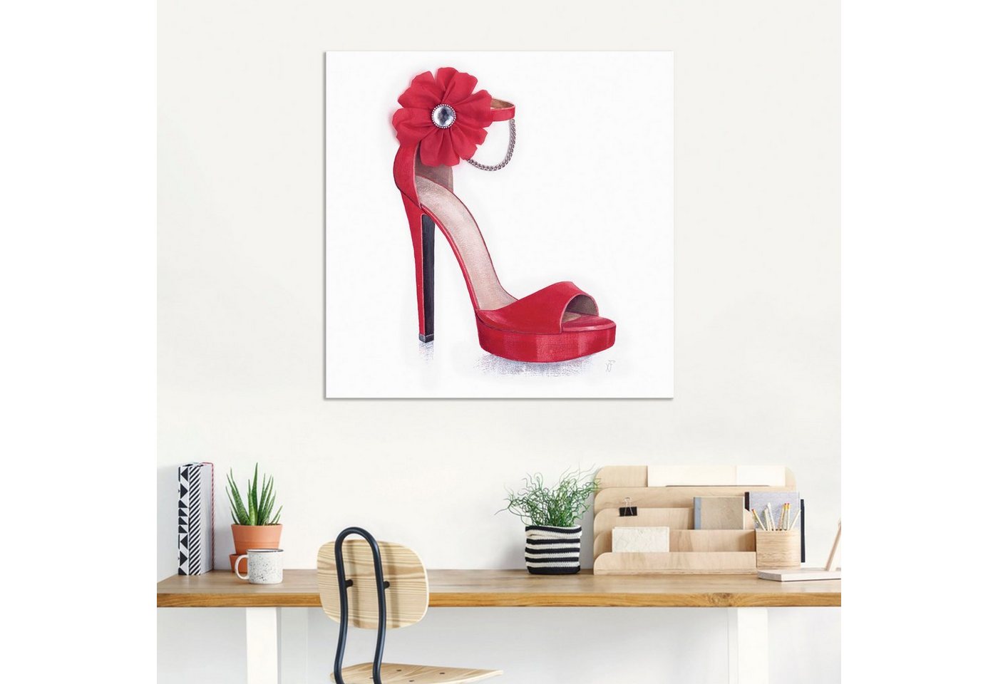 Artland Wandbild »Damenschuh - Rotes Modell«, Modebilder (1 Stück), in vielen Größen & Produktarten - Alubild / Outdoorbild für den Außenbereich, Leinwandbild, Poster, Wandaufkleber / Wandtattoo auch für Badezimmer geeignet-kaufen