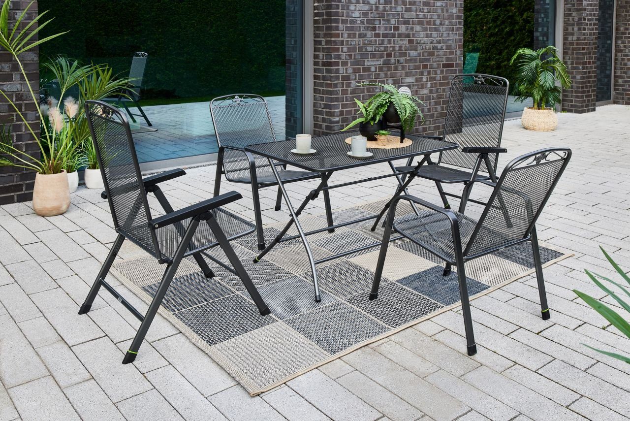 MWH Gartenstuhl MWH Stapelstuhl Savoy eisengrau Stahlgestell, Stapelbar witterungsbeständig – Bild 5 von 5
