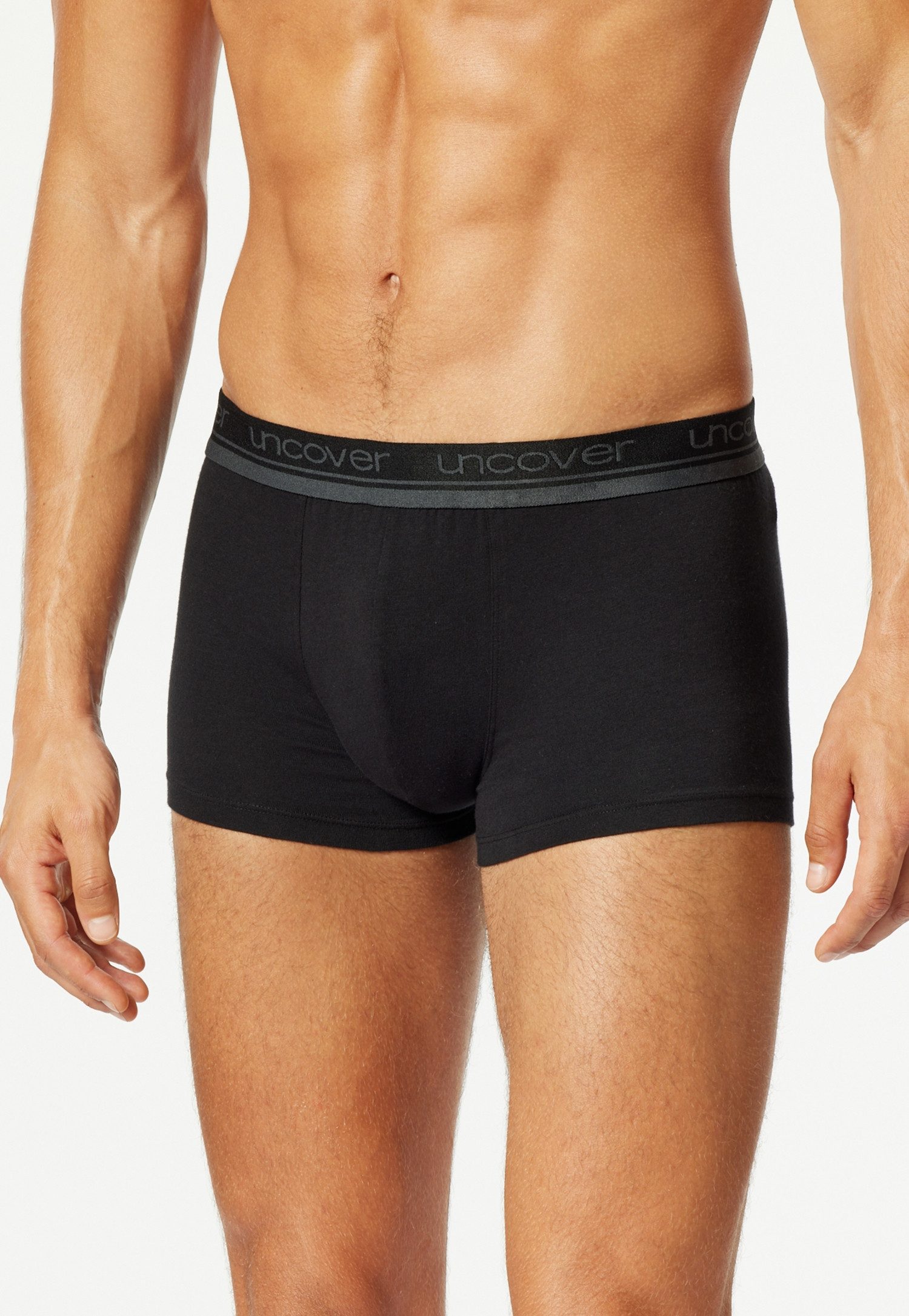 uncover by SCHIESSER Boxer Uncover Cotton (2er Pack) Logo-Bund, elastisch, ohne Eingriff, perfekter Sitz