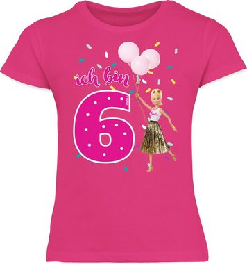 Shirtracer T-Shirt Ich bin 6 - Luftballons Barbie Mädchen