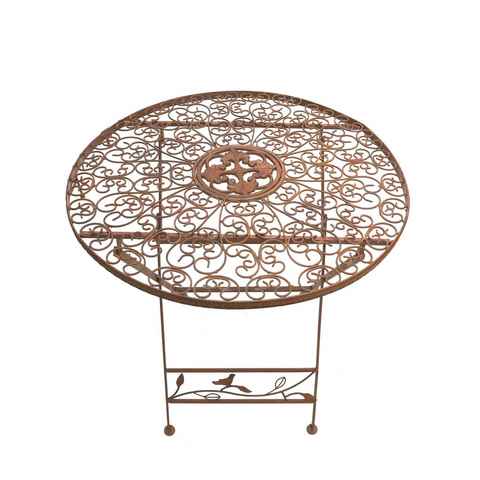 PassionMade Gartentisch Klapptisch Tisch rund klappbar Gartendeko Metall Bistrotisch 199, Metalltisch Rostlook