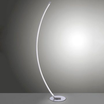famlights LED Außen-Stehlampe, LED Stehleuchte Alexia in Silber 10,8W 1200lm gebogen, keine Angabe, Leuchtmittel enthalten: Ja, fest verbaut, LED, warmweiss, Stehlampe, Standlampe