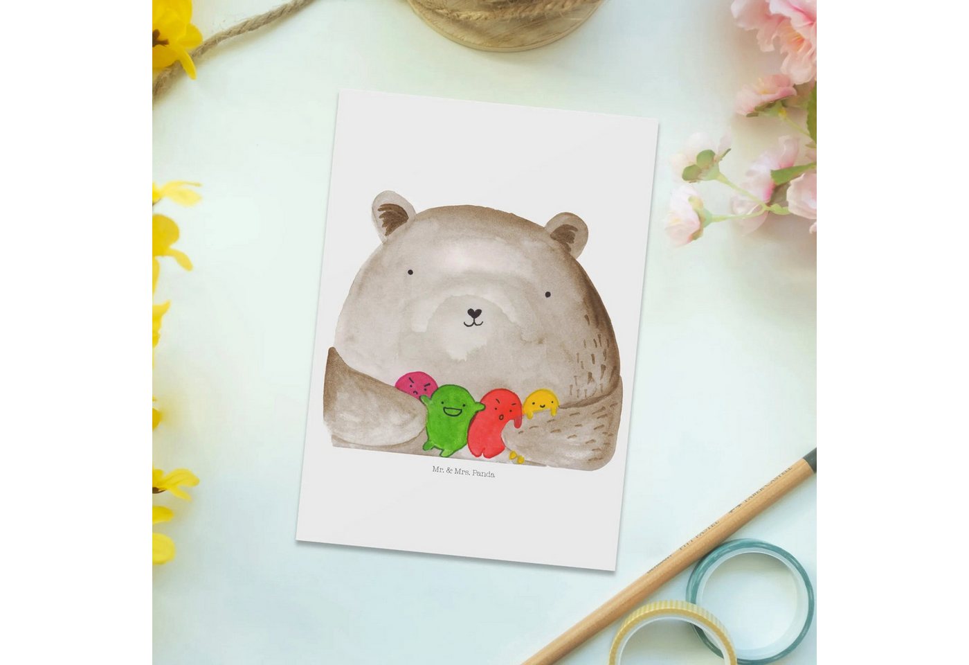 Thumbnail - Mr. & Mrs. Panda Postkarte Bär Gefühl - Weiß - Geschenk, Wahnsinn, Einladung Geburtstag, Postkar, Charmantes Design