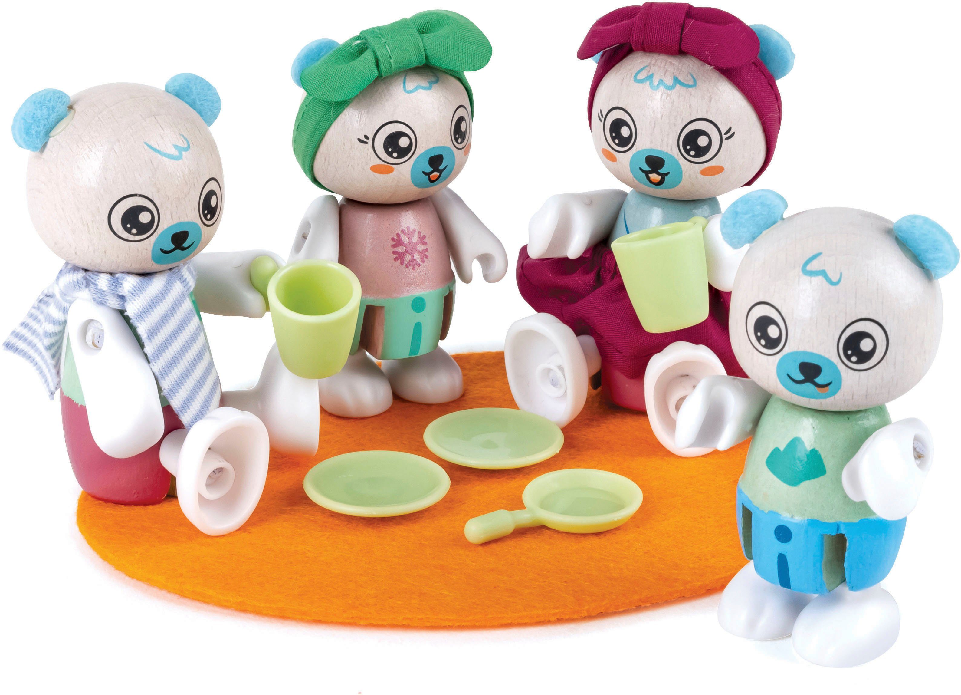 Hape Minipuppe Green Planet Explorers, Eisbärfamilie, FSC®- schützt Wald - weltweit