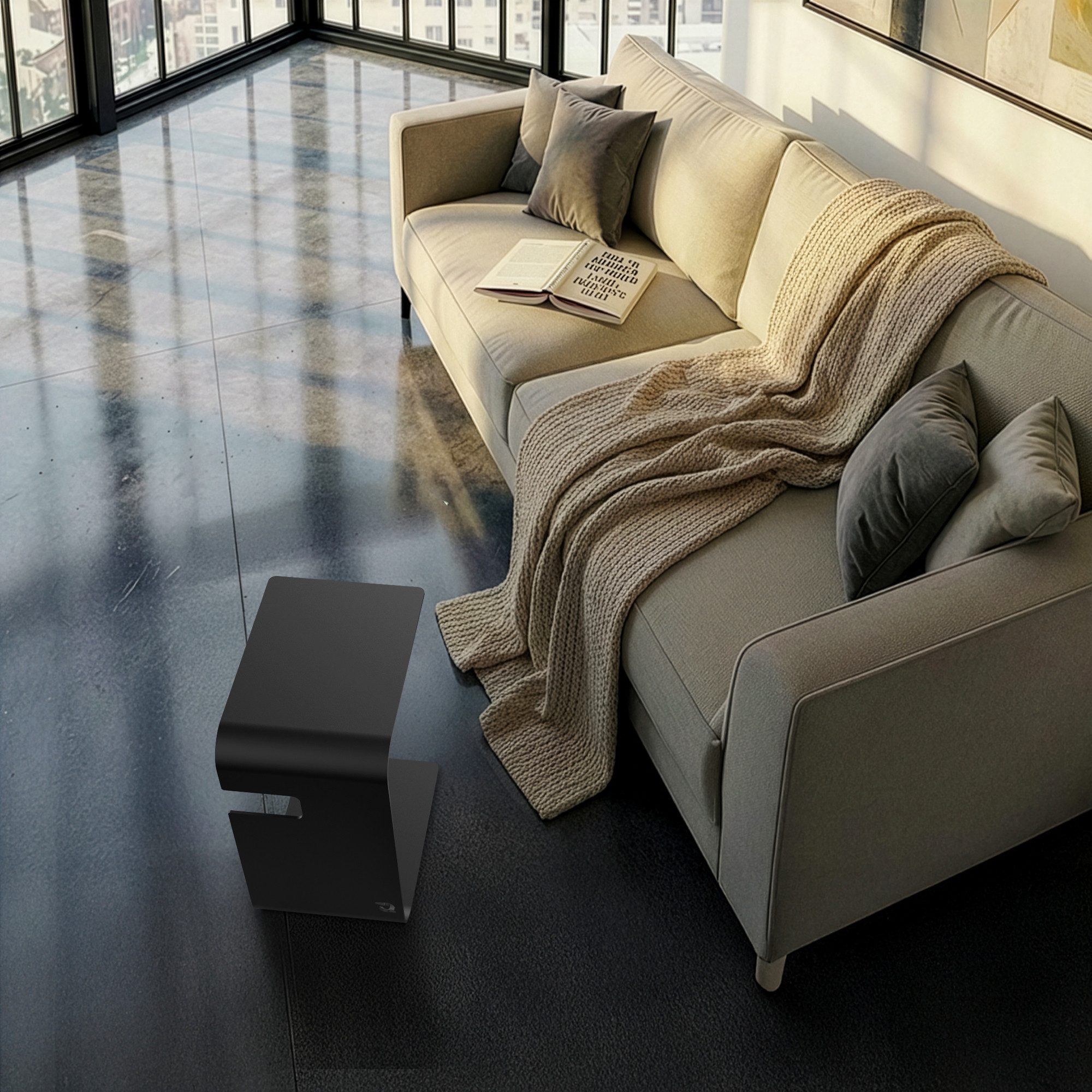 tuning-art Beistelltisch Hamburg-50 Beistelltisch Metall pulverbeschichtet Couchtisch