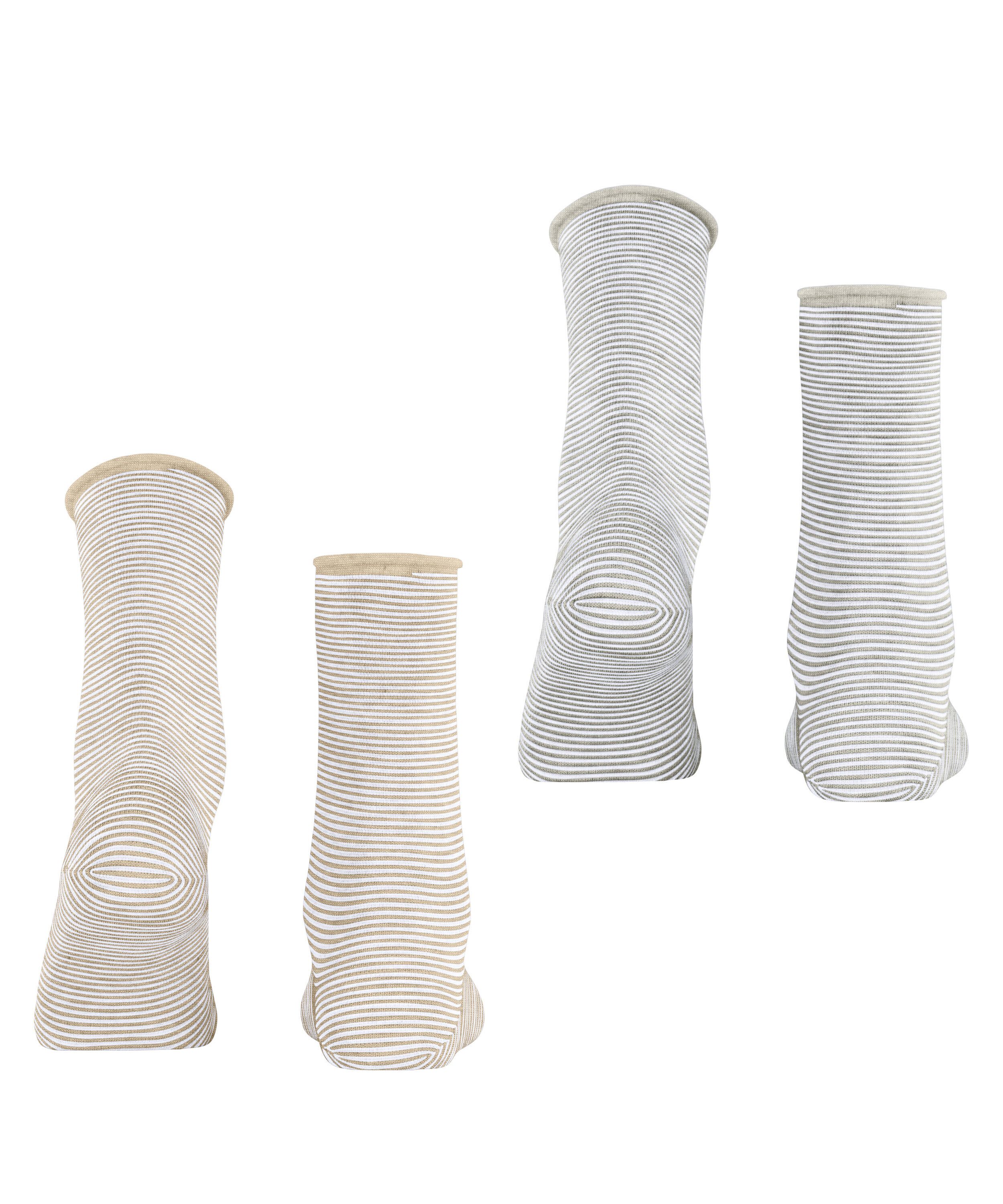 Esprit Socken Allover Stripe 2-Pack (2-Paar) aus Biobaumwolle