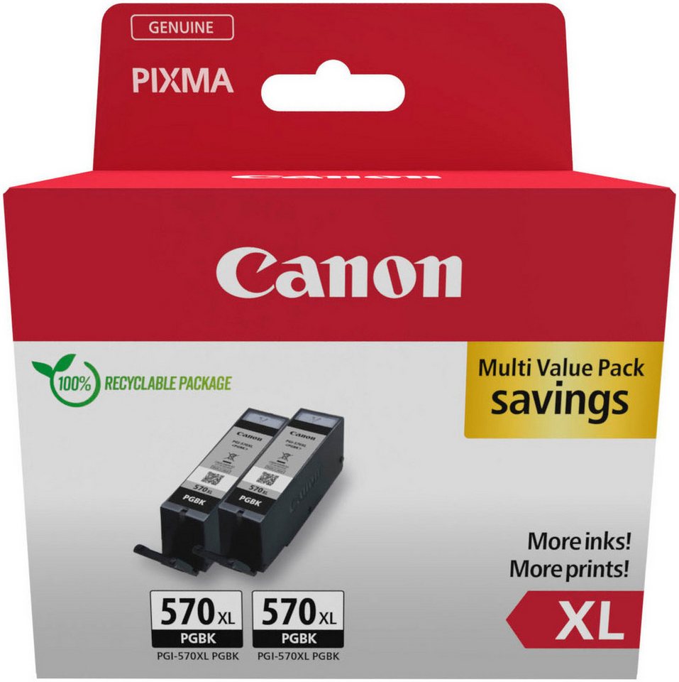 Thumbnail - Canon PGI-570BK XL (Doppelpack) Tintenpatrone (Packung, 2-tlg)