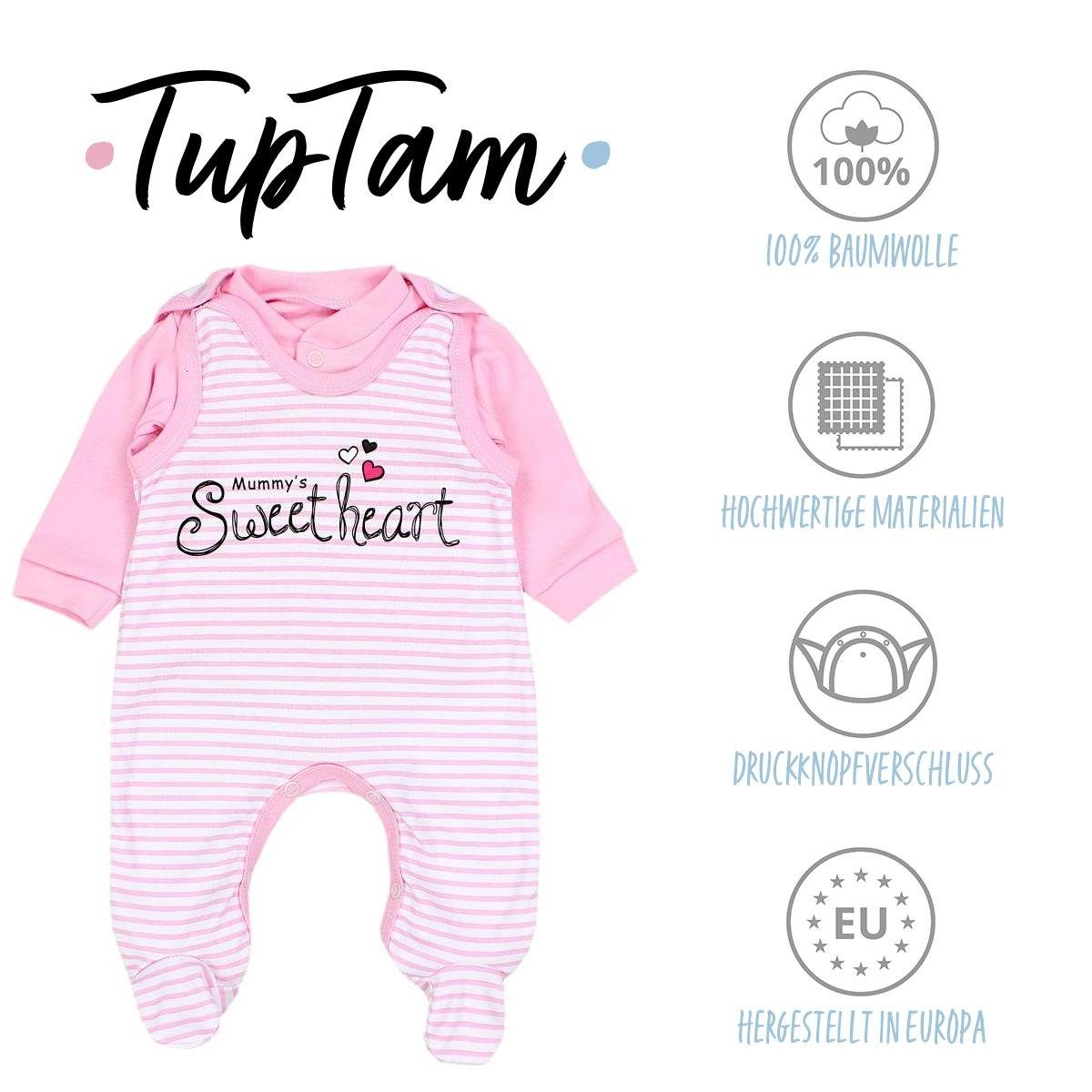TupTam Strampler TupTam Baby Mädchen Jungen Strampler mit Langarmshirt Aufdruck Spruch