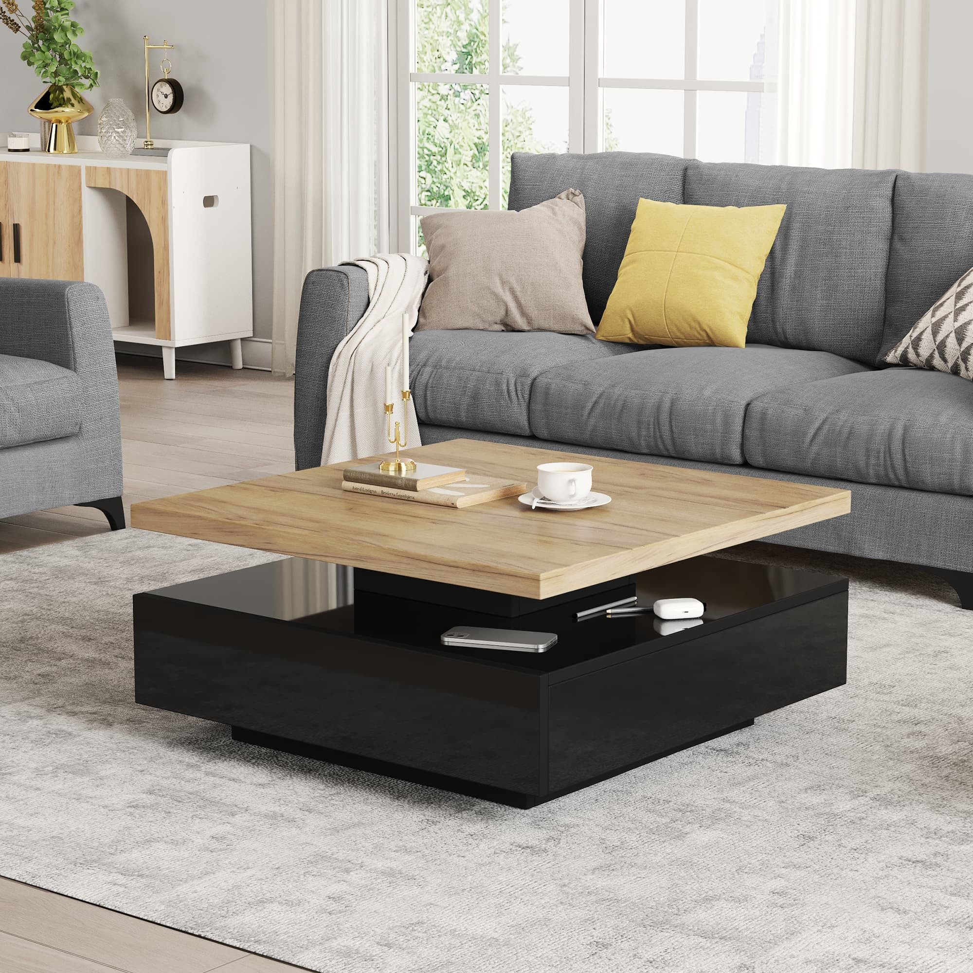 ANYSUN Couchtisch Multifunktionale quadratische 360° (Set, 1Tisch), Breite 70 cm