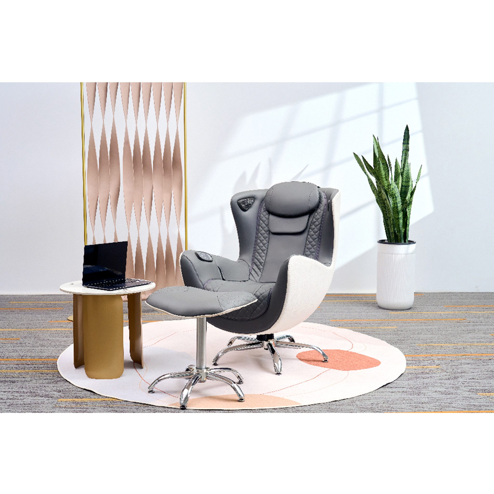 Happy Home Massagesessel Elektro-Massagesessel mit Hocker & Heizfunktion - Wellness für Zuhause