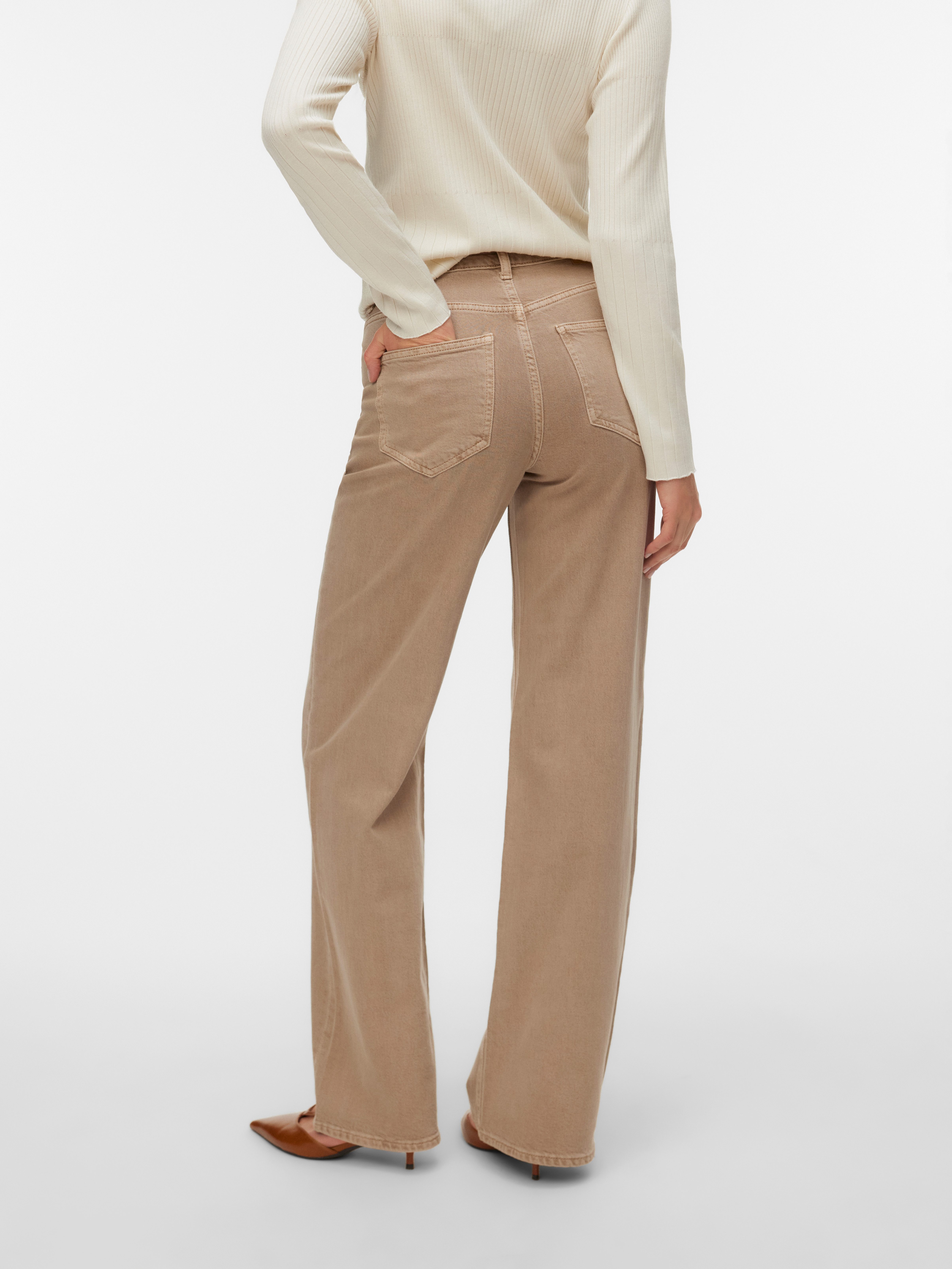 Vero Moda High-waist-Jeans VMTESSA HR WIDE JEANS COLOR GA NOOS mit Eingrifftaschen