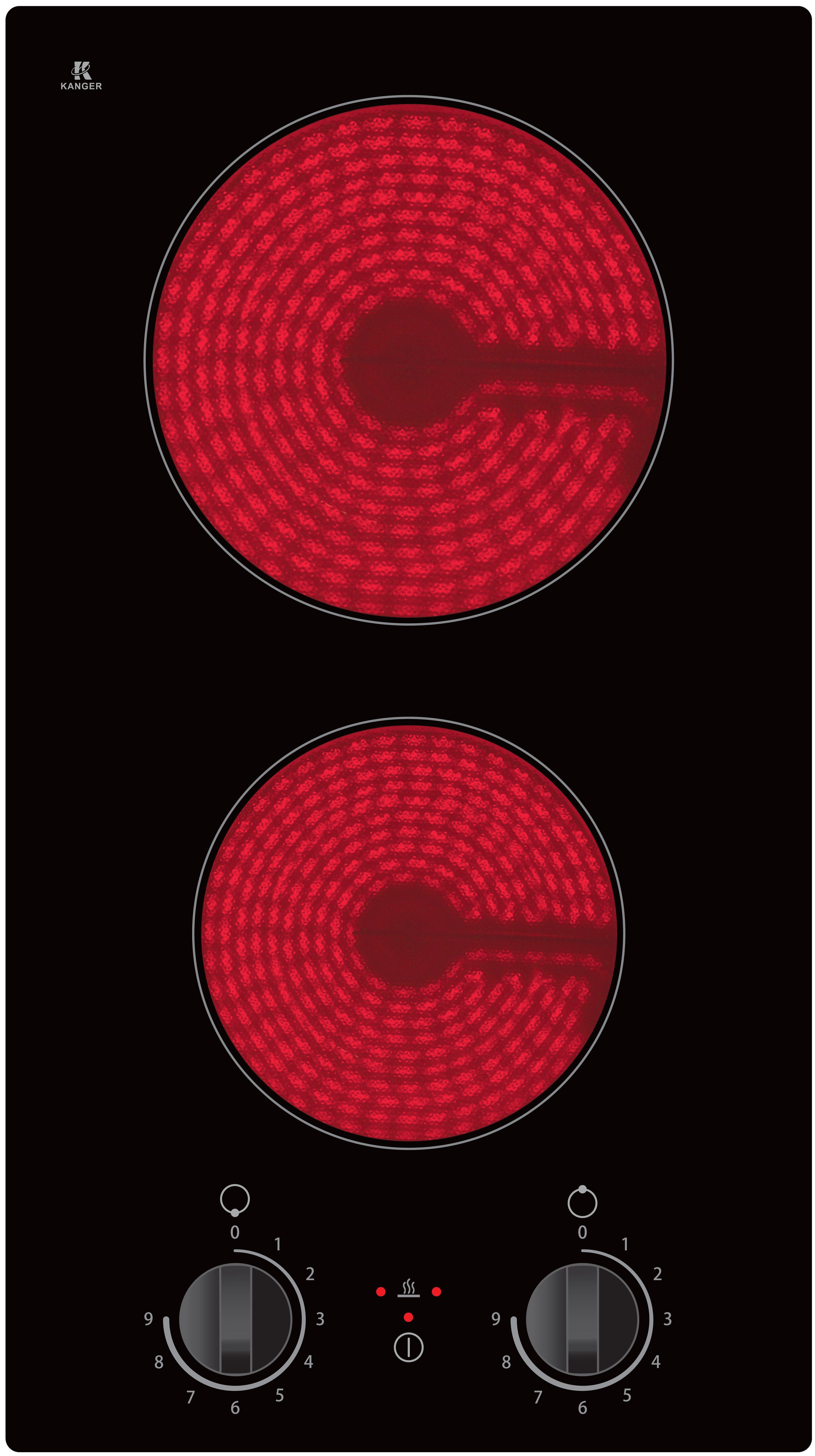 PKM Elektro-Kochfeld EB-GK2KG, Touch Control, 9 Leistungsstufen, Schuko Stecker, Rahmenlos