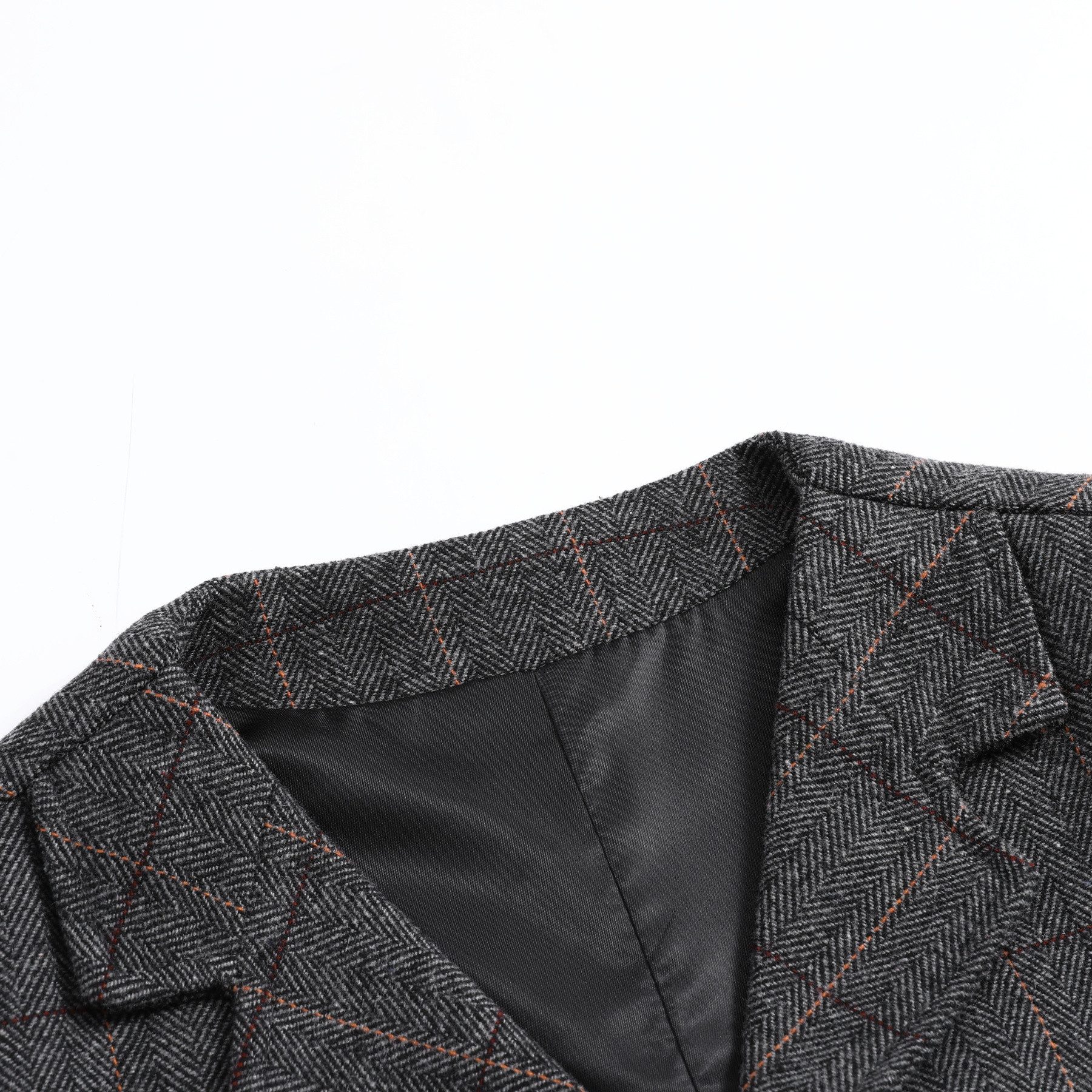 Allthemen Anzugweste mit Reverskragen Fischgrätmuster Herrenweste klassische Anzugweste