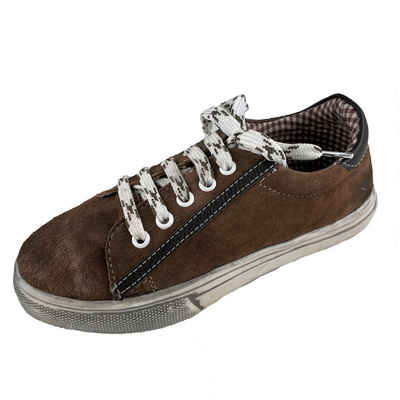 Maddox Kinder Leder Schuhe Sneaker 'Oskar" - Braun Nappato Wood Sneaker