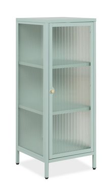 xonox.home Schuhschrank Kommode Vitrine Milton Glasrahmentür, Mintgrün, Stahl, verschiedene