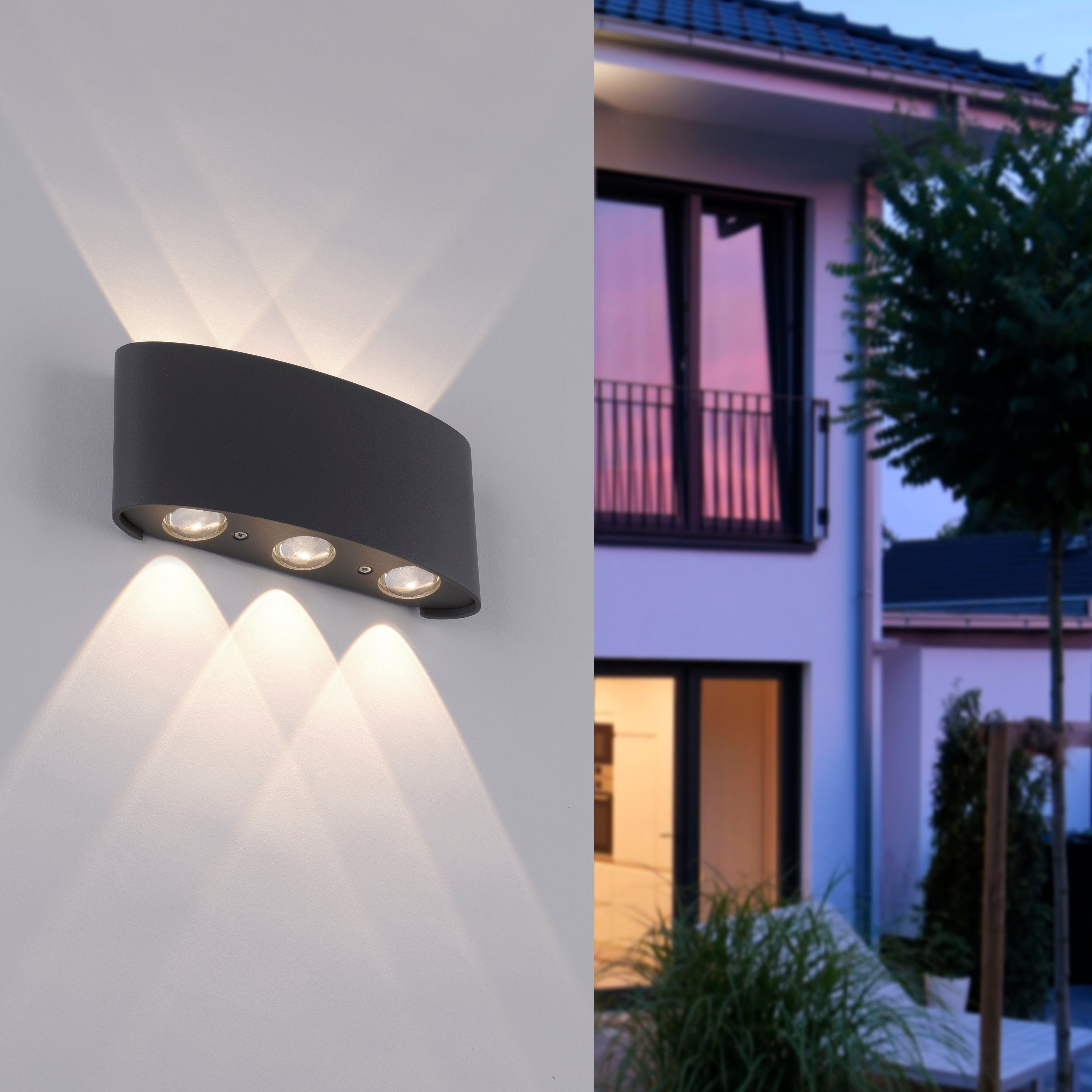 IP54 integriert, Außen-Wandleuchte LED Warmweiß, CARLO, Neuhaus IP54, LED, fest Paul