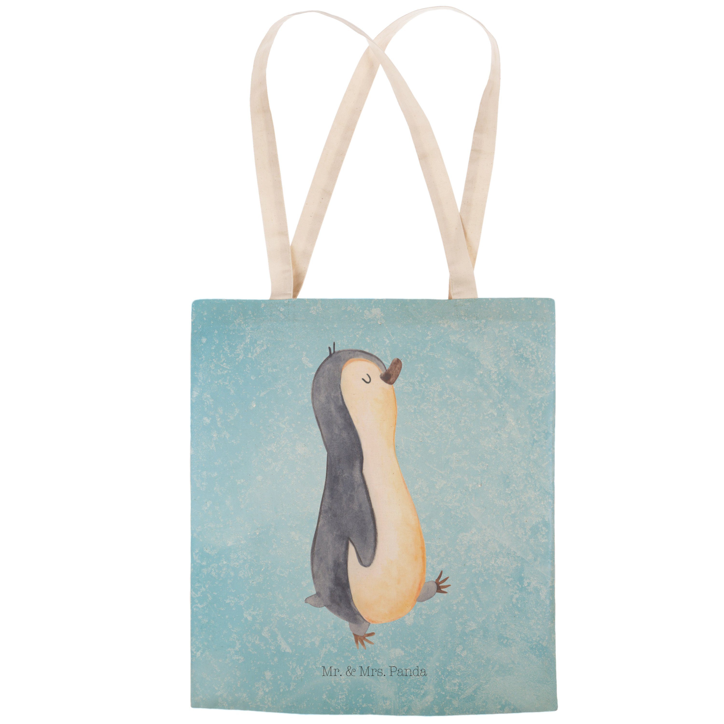 (1-tlg) marschierend zufried Mrs. Panda Mr. Tragetasche Geschenk, Eisblau Schwester, Pinguin & - - Tasche,