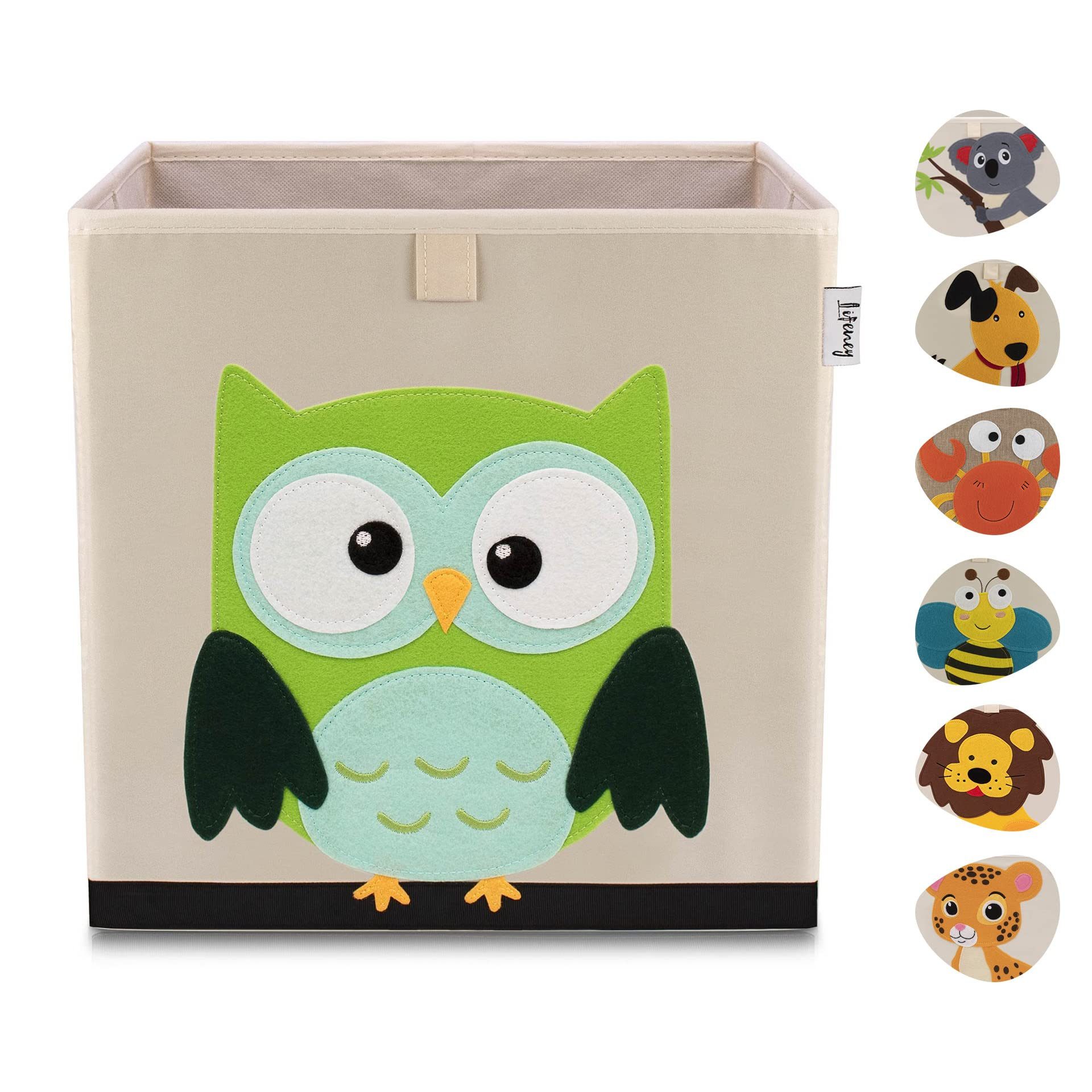 Lifeney Aufbewahrungsbox Aufbewahrungsbox Kinder mit Eule Motiv für Würfelregale, 1 Stück, Spielzeugbox für das Kinderzimmer, Ordnungsbox mit Tiermotiv