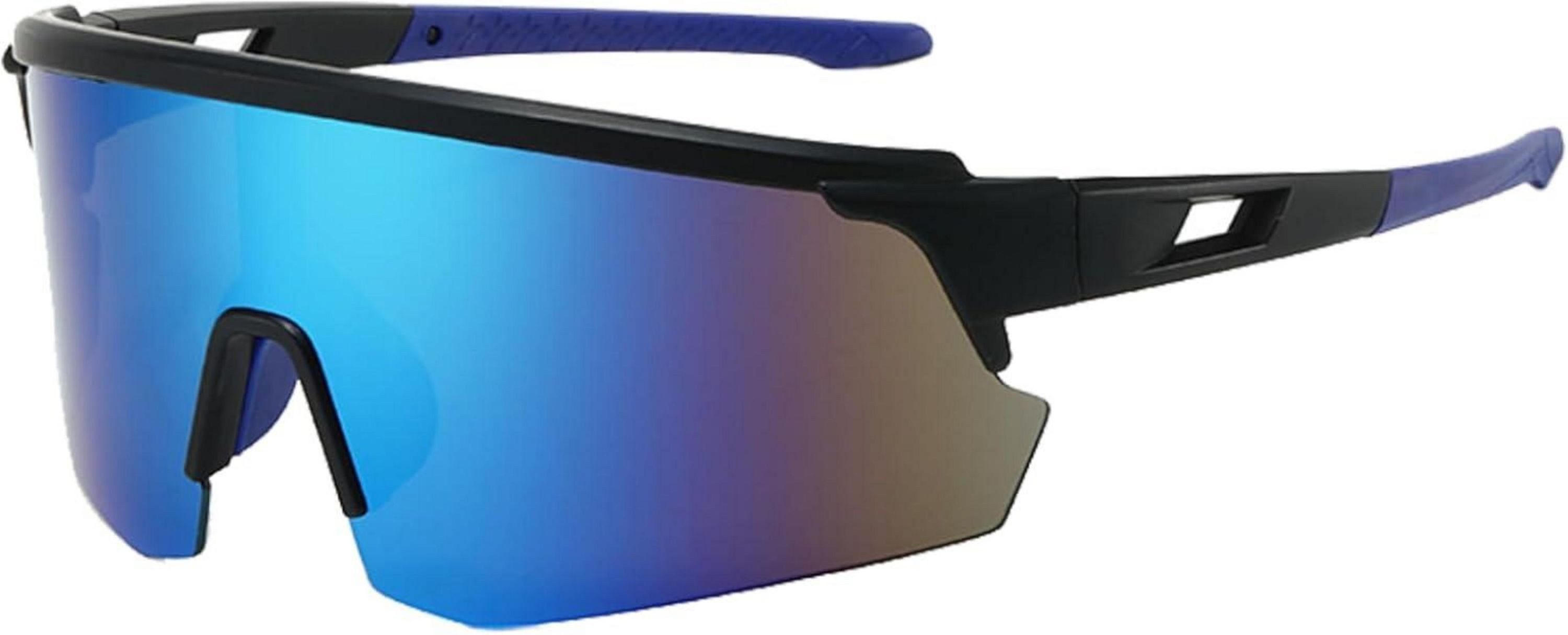 Monoscheibensonnenbrille Sport Sonnenbrille Polarisiert Fahrradbrille Winddicht UV400 Blau