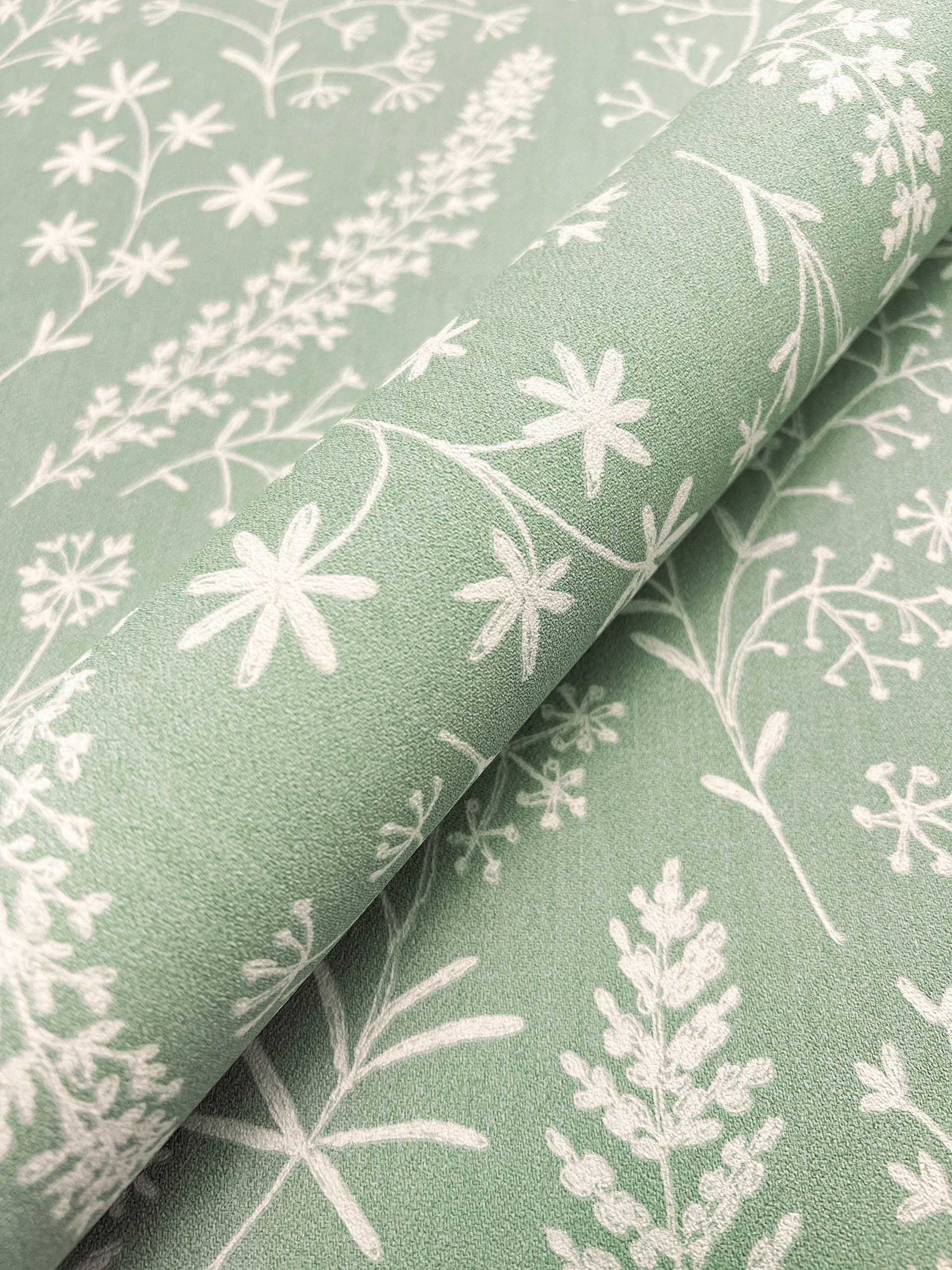 Newroom Vliestapete, Grün Tapete Floral Blumen günstig online kaufen