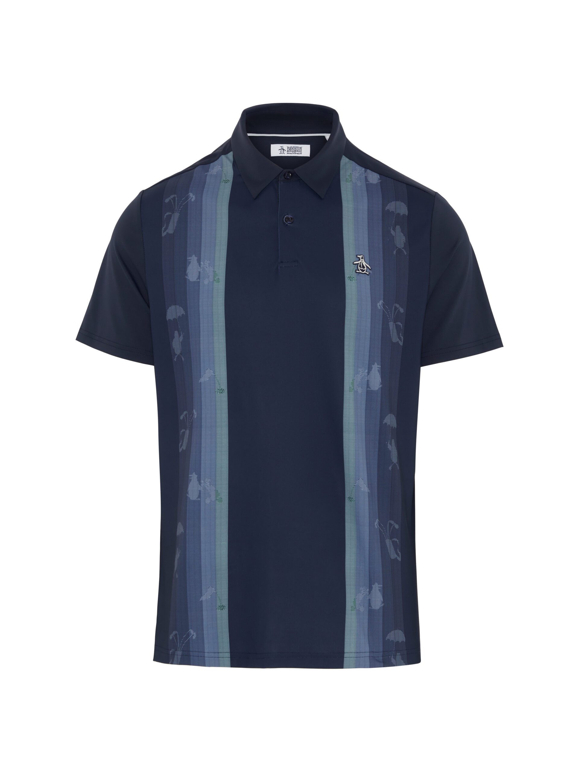 Original Penguin Poloshirt Penguin Golfpolo Pete Vertical Colour Block Print Navy Herren S