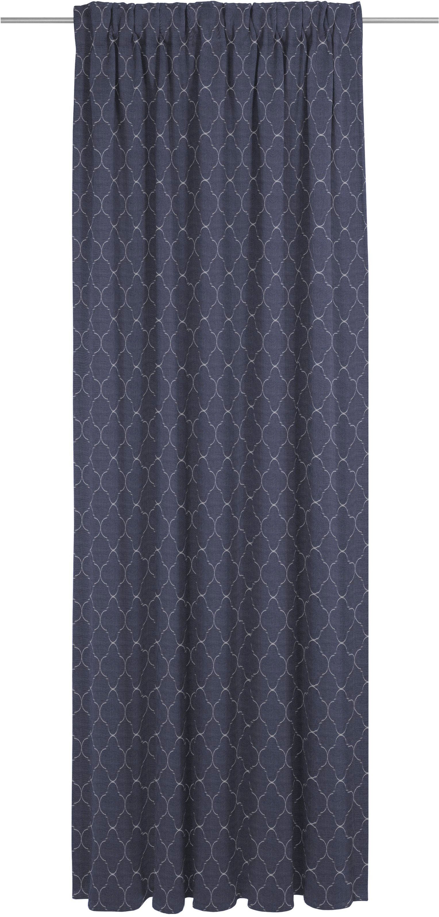 Vorhang Indian Cortezada, Adam, Multifunktionsband (1 St), blickdicht, Jacquard, nachhaltig aus Bio-Baumwolle dunkelblau