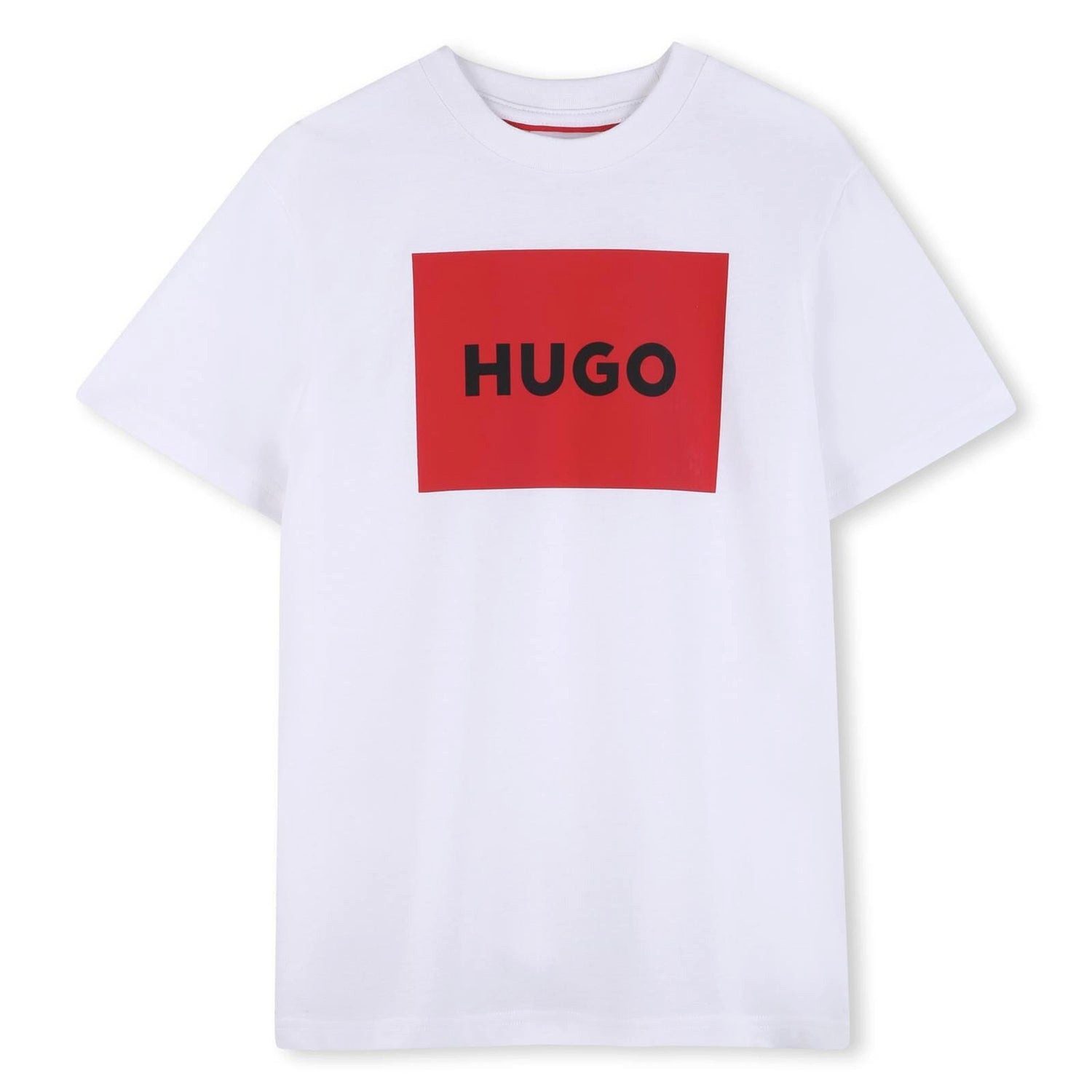 HUGO T-Shirt HUGO Kids T-Shirt weiß rot mit großem Logo