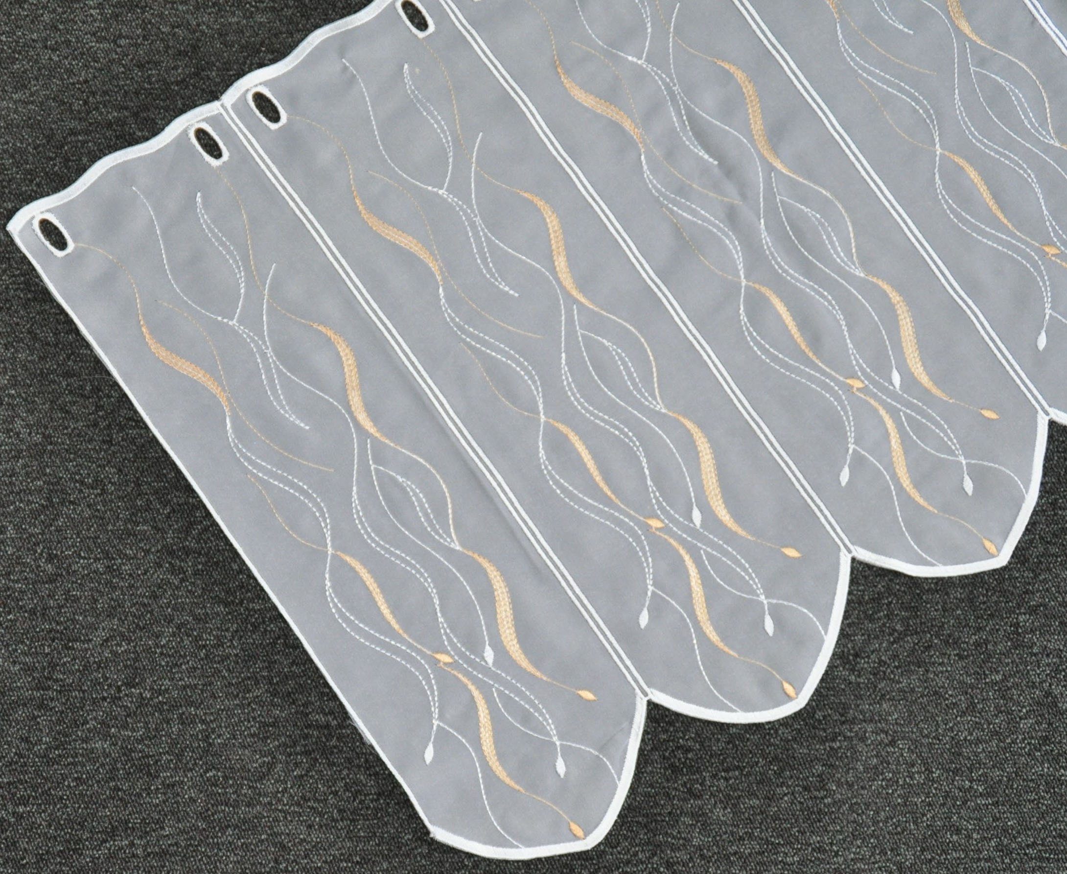 Stickereien Plauen Scheibengardine Pescara (1 St), Stangendurchzug, halbtransparent, Voile – Bild 5 von 5