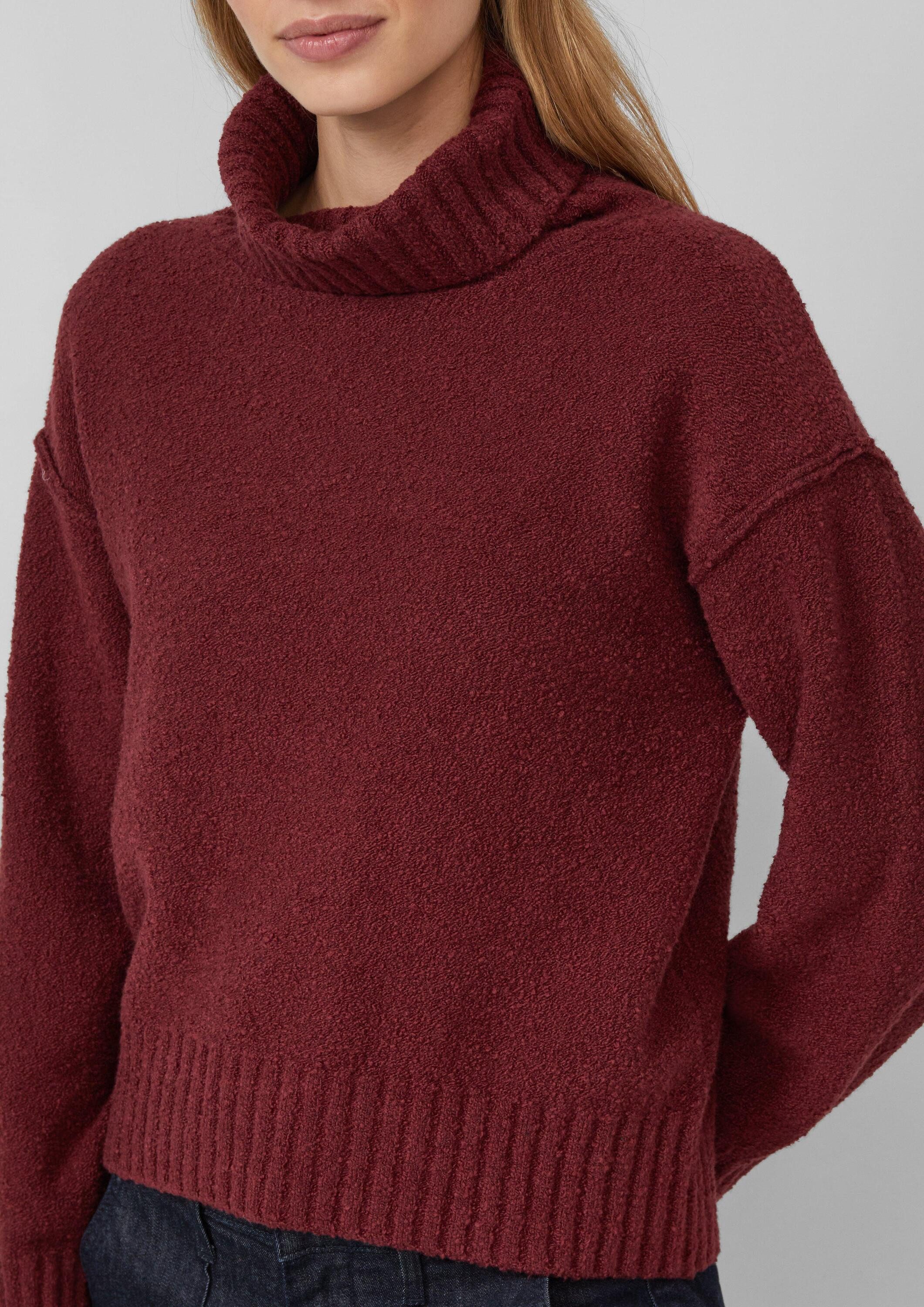 s.Oliver Longpullover Strickpullover Kuscheliger Strickpullover mit breitem Rollkragen
