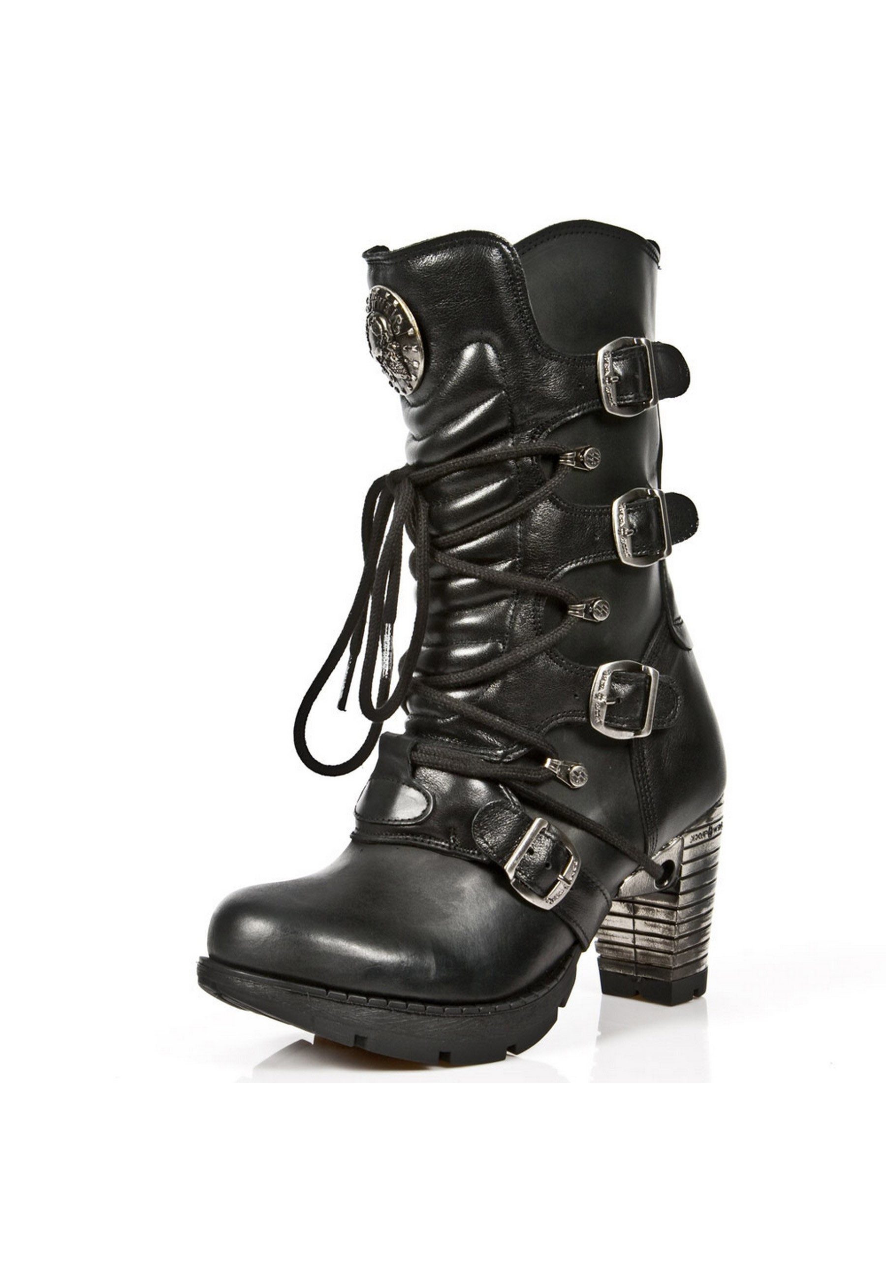 NEW ROCK M-TR003-S1 Ankleboots Rock-Chic mit Metalelementen für Selbstbewusste Auftritte