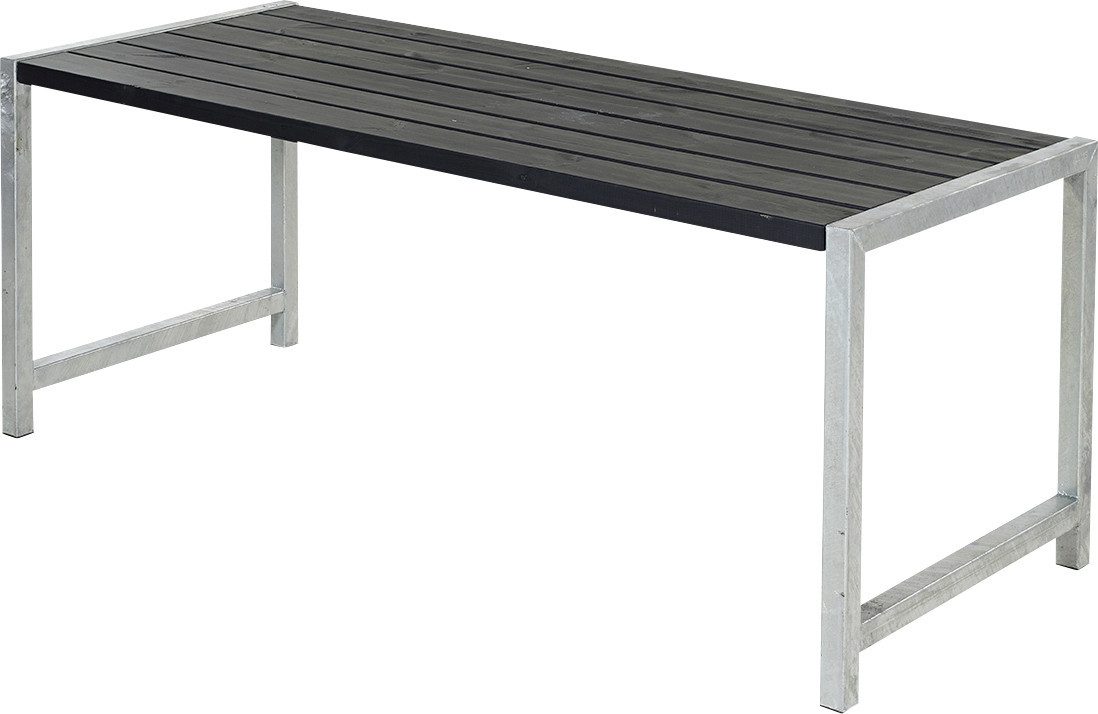 PLUS Gartentisch Plus Plankentisch 186x77x72cm schwarz rechteckig, Witterungsbeständig