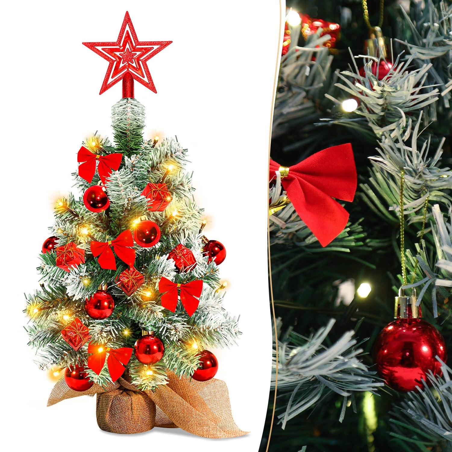 Clanmacy Künstlicher Weihnachtsbaum Mini Weihnachtsbaum, 40cm Tisch-Weihnac günstig online kaufen