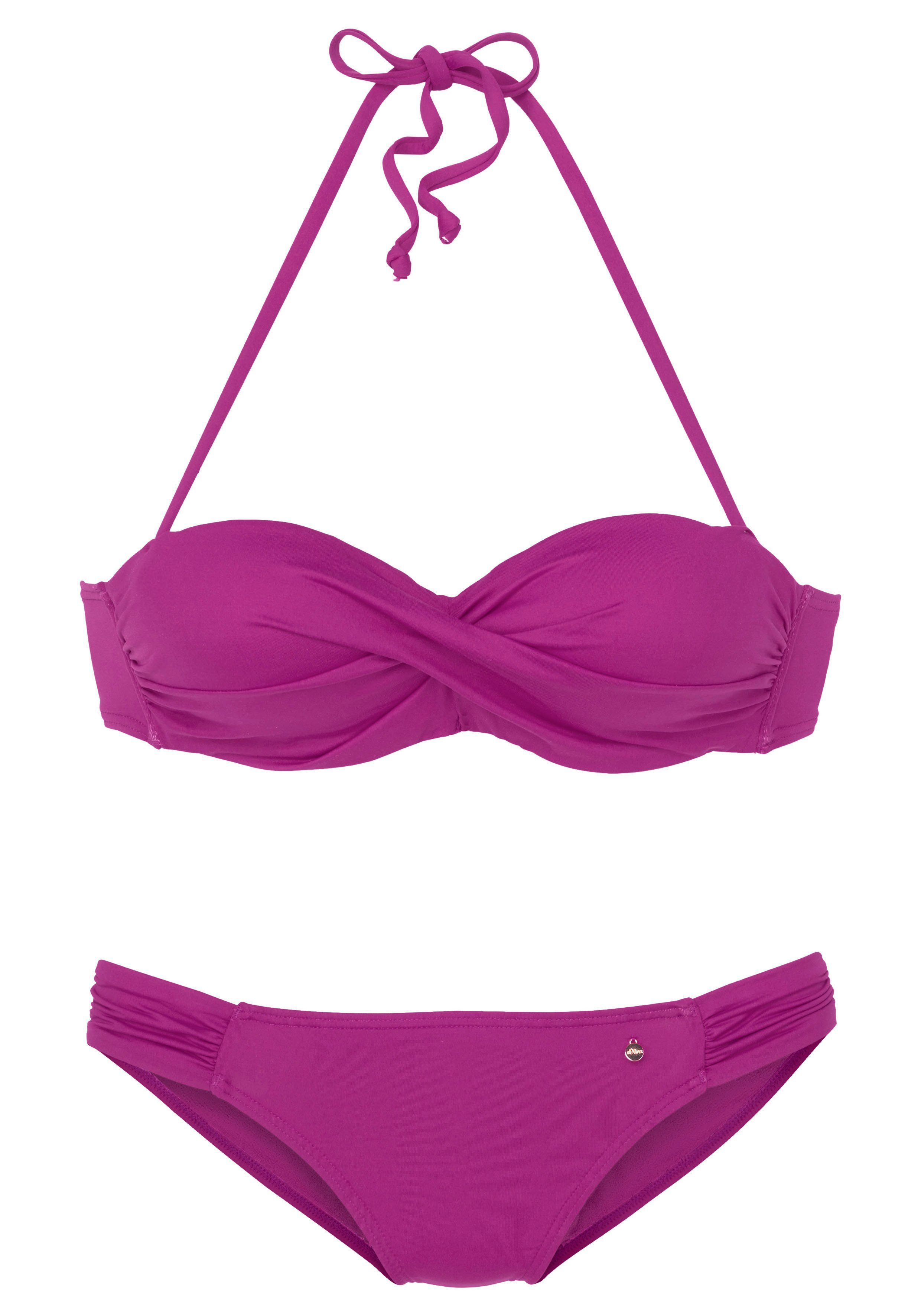 s.Oliver Bügel-Bandeau-Bikini mit Raffung günstig online kaufen