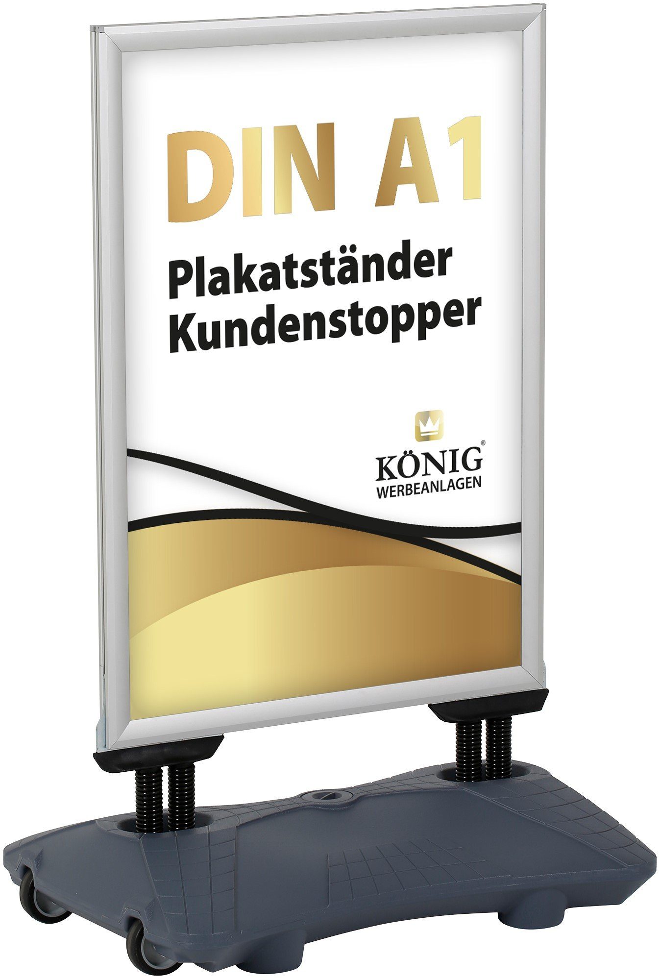 Bilderrahmen St) Plakatständer silber, Dreifke Wind Kundenstopper, DIN Plus Line (1 Keitum A1
