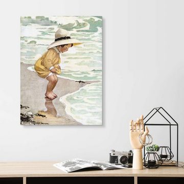 Posterlounge XXL-Wandbild Jessie Willcox Smith, Ein kleines Mädchen spielt in den Wellen, Badezimmer Maritim Illustration