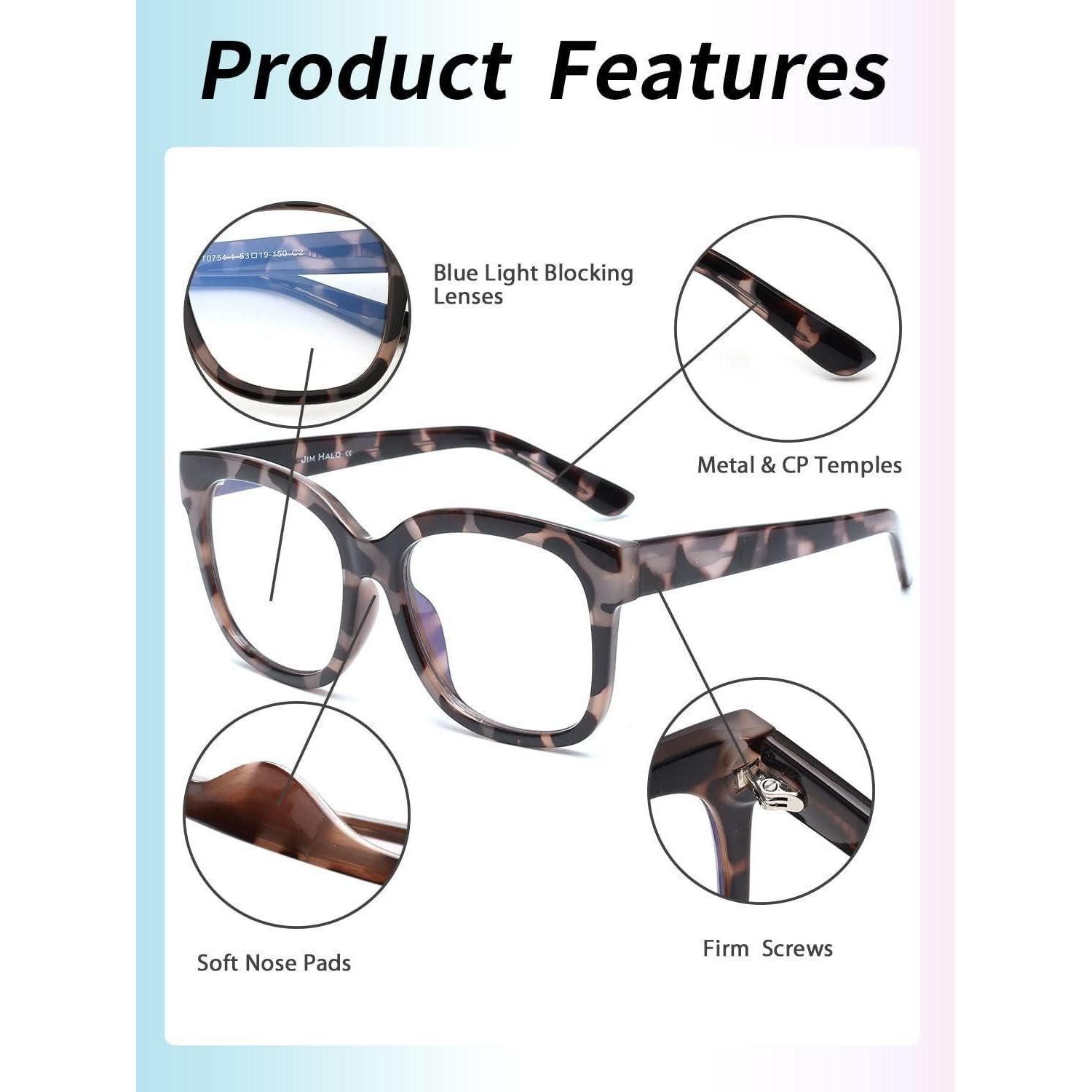LuxusKollektion Brille Blaulichtblocker Brille Damen Übergroß Quadratisch Grau
