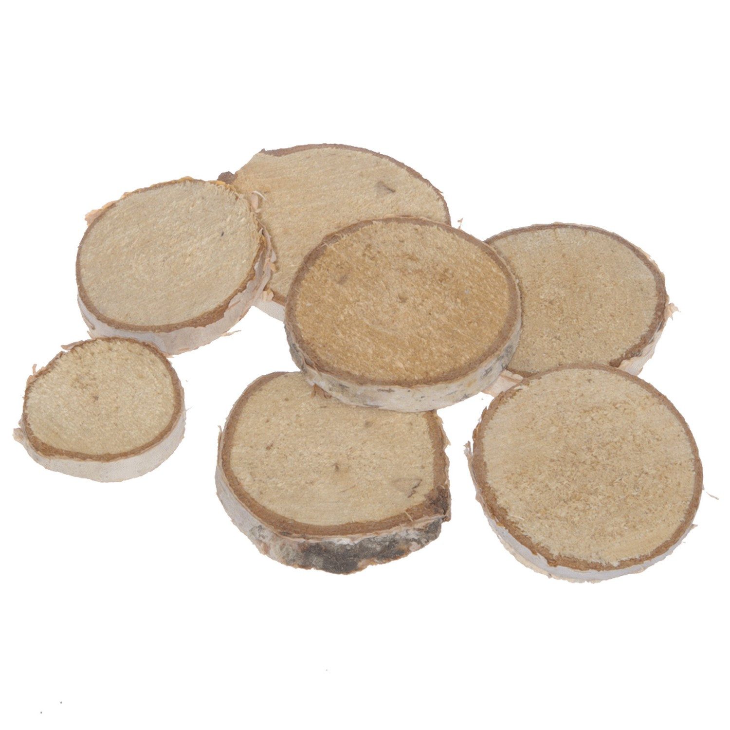 Deko AS Ремеслоaturmaterial Mini-Birkenholzscheiben - Rund - ca. 2,5 - 4 cm Ø - 5 mm - 1 VE = 35